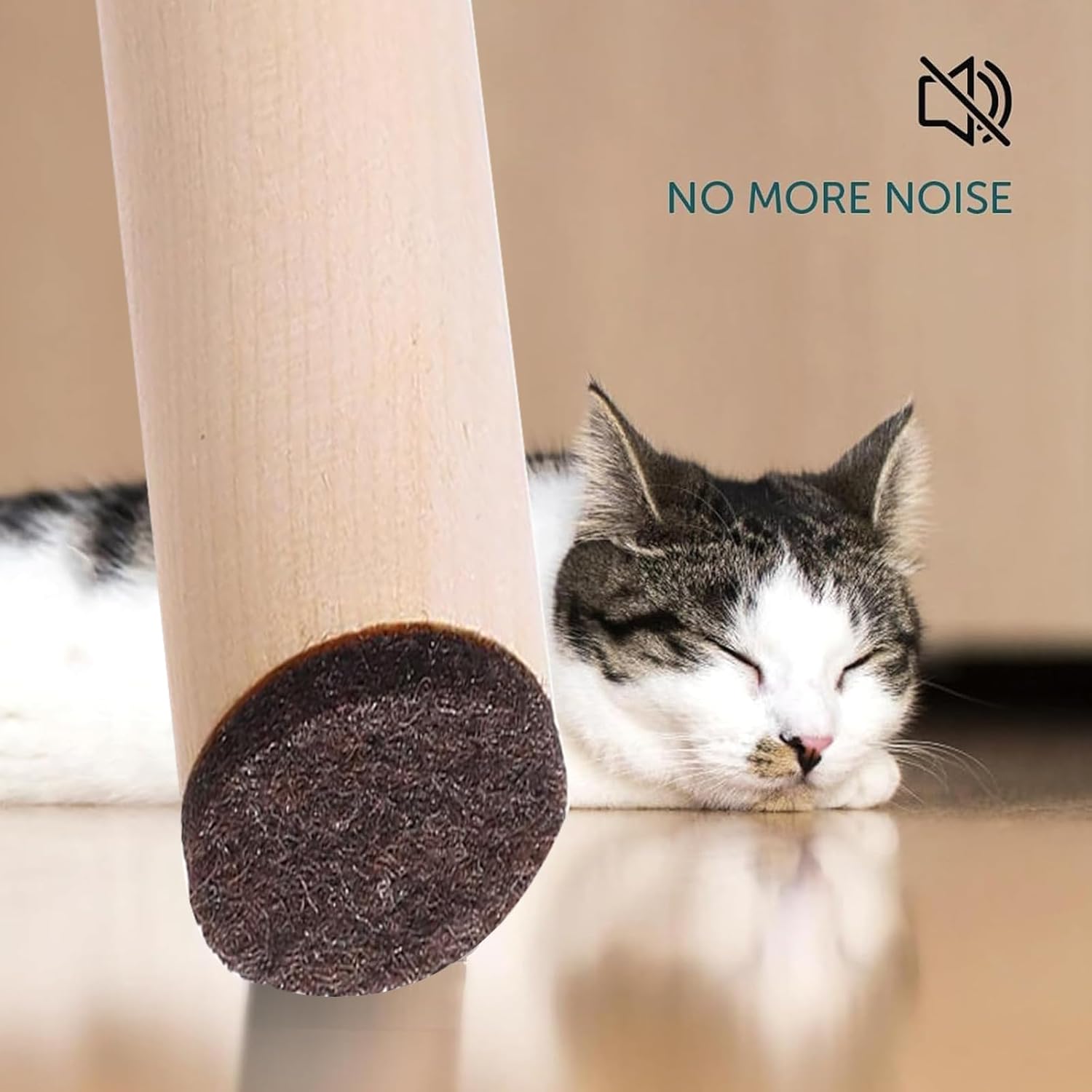 Fursafe&Q Felt Furniture Pads for Hardwood Floors -Self Adhesive Felt Chair Leg Pads，Furniture Feet