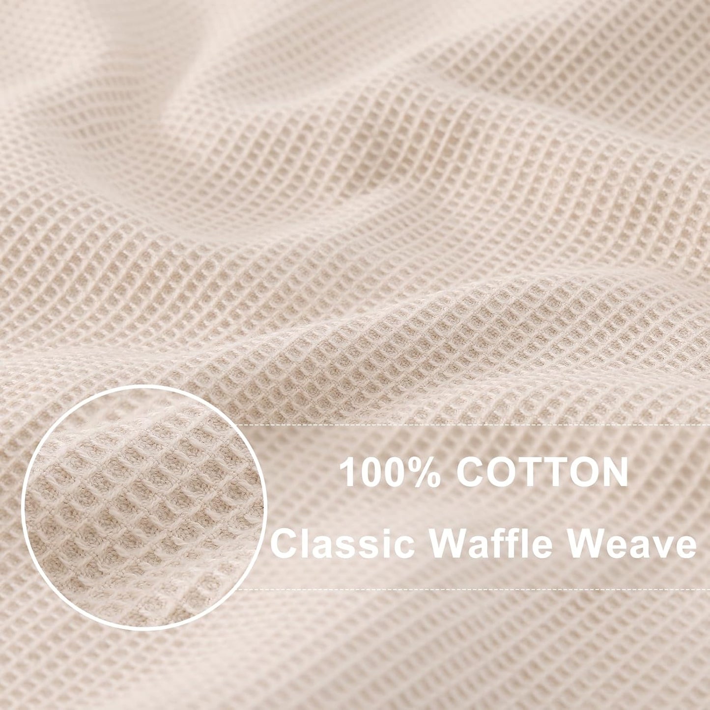 Homaxy 100% Cotton Waffle Weave Dish Cloths - 6 Pack Soft and Absorbent Dish Towels - 12 x 12 Inches Quick Dry Dish Rags - Beige