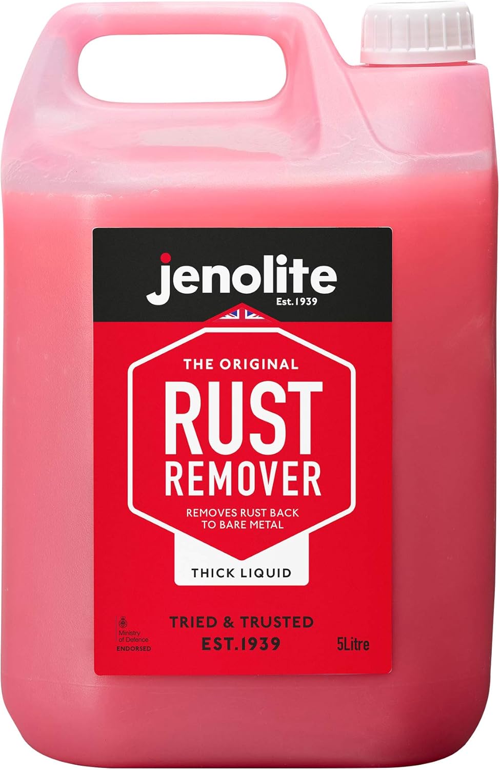 JENOLITE Rust Remover for Metal - Fast Acting No Drip Thick Liquid - Industrial Strength, Removes Rust Back to Bare Metal - 1.32 Gallon (5 Liter)