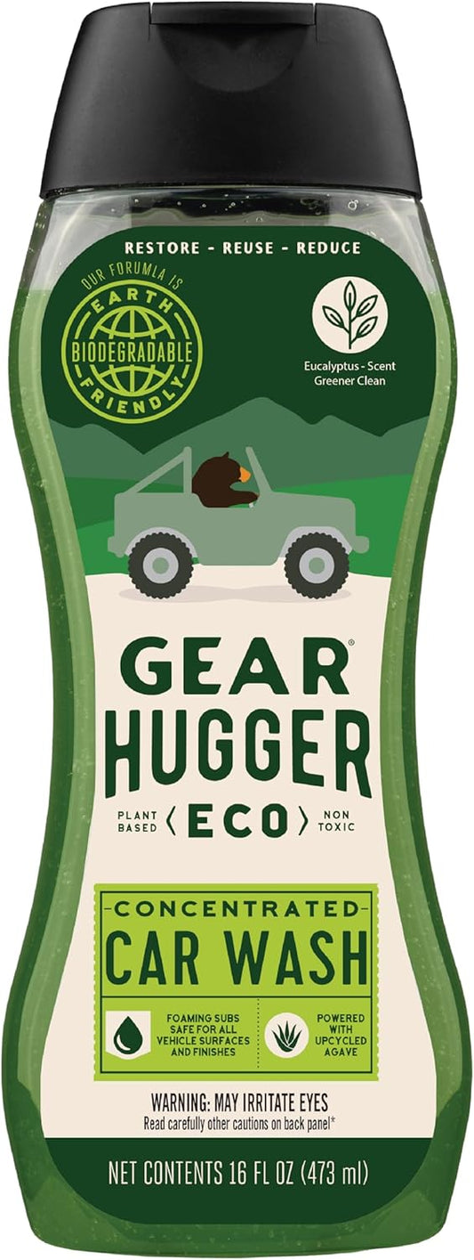 Gear Hugger Car Wash Soap (16 oz, Pack of 1) – Eco-Friendly Car Cleaner, Biodegradable Car Wash with Natural Saponins & Eucalyptus – Safe Car Soap for All Vehicle Surfaces