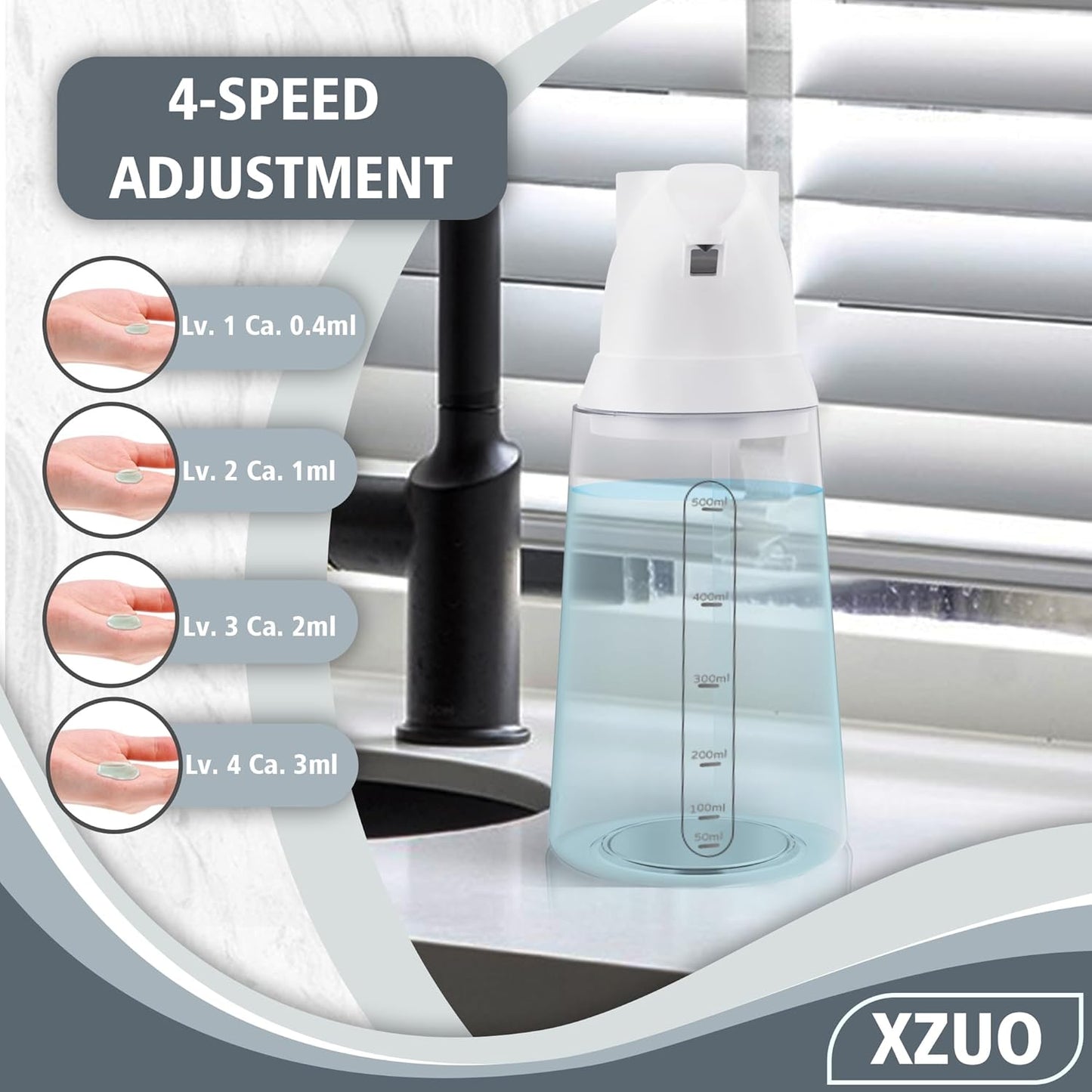 Automatic Soap Dispenser Touchless, 23.7oz/700ml, Rechargeable Liquid Soap Bottle with Motion Sensor for Bathroom & Kitchen