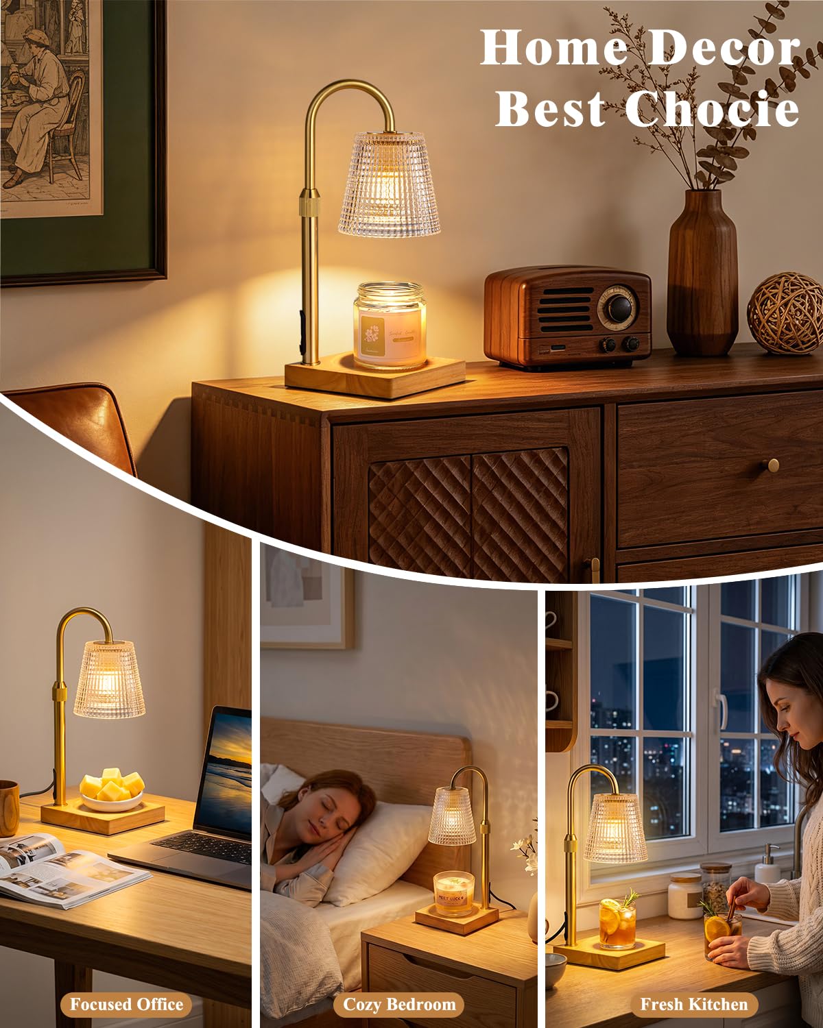 Hong-in Candle Warmer Lamp with Timer, House Warming Gifts New Home Decor