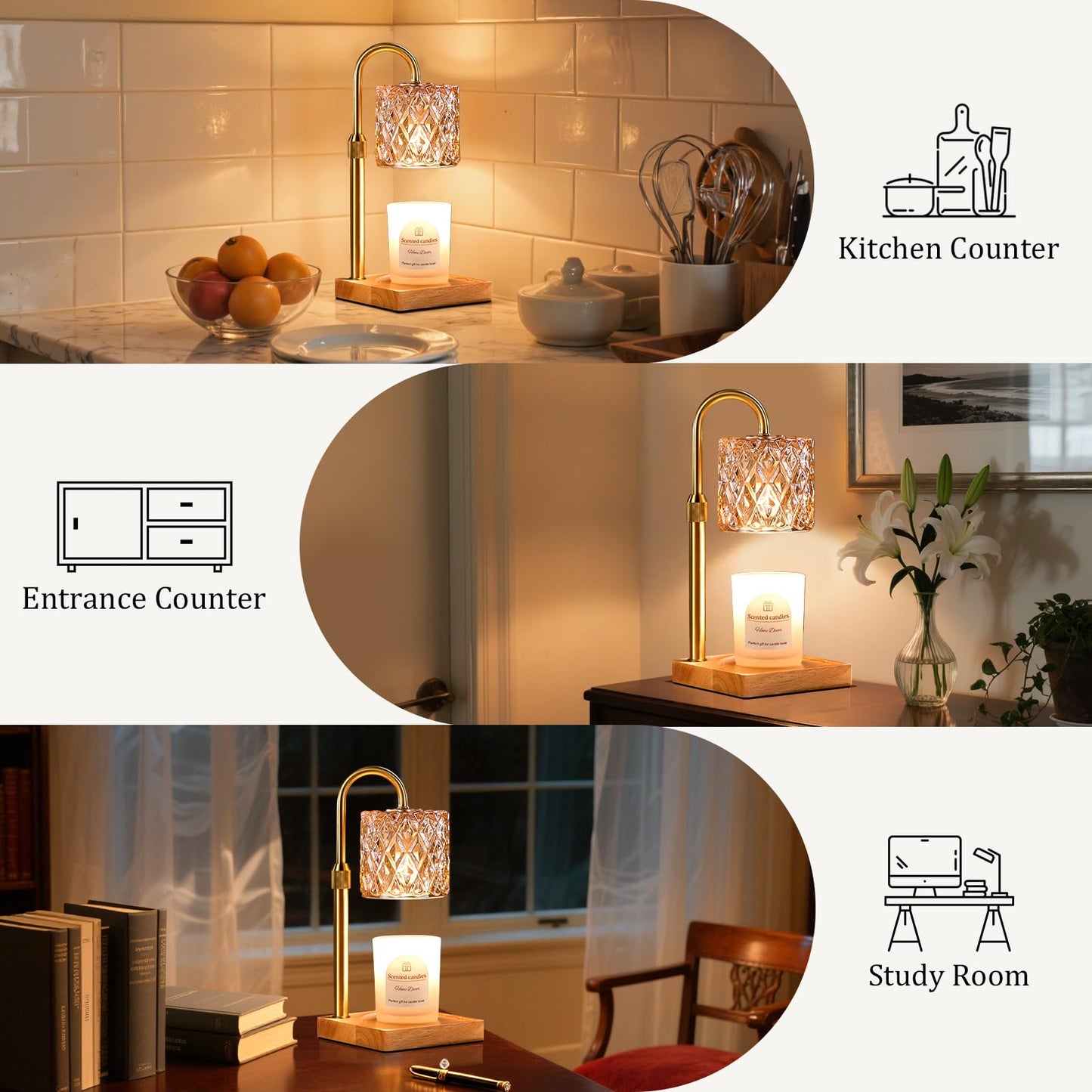 Candle Warmer Lamp with Timer,Wax Melt Warmer Housewarming Gifts for Women