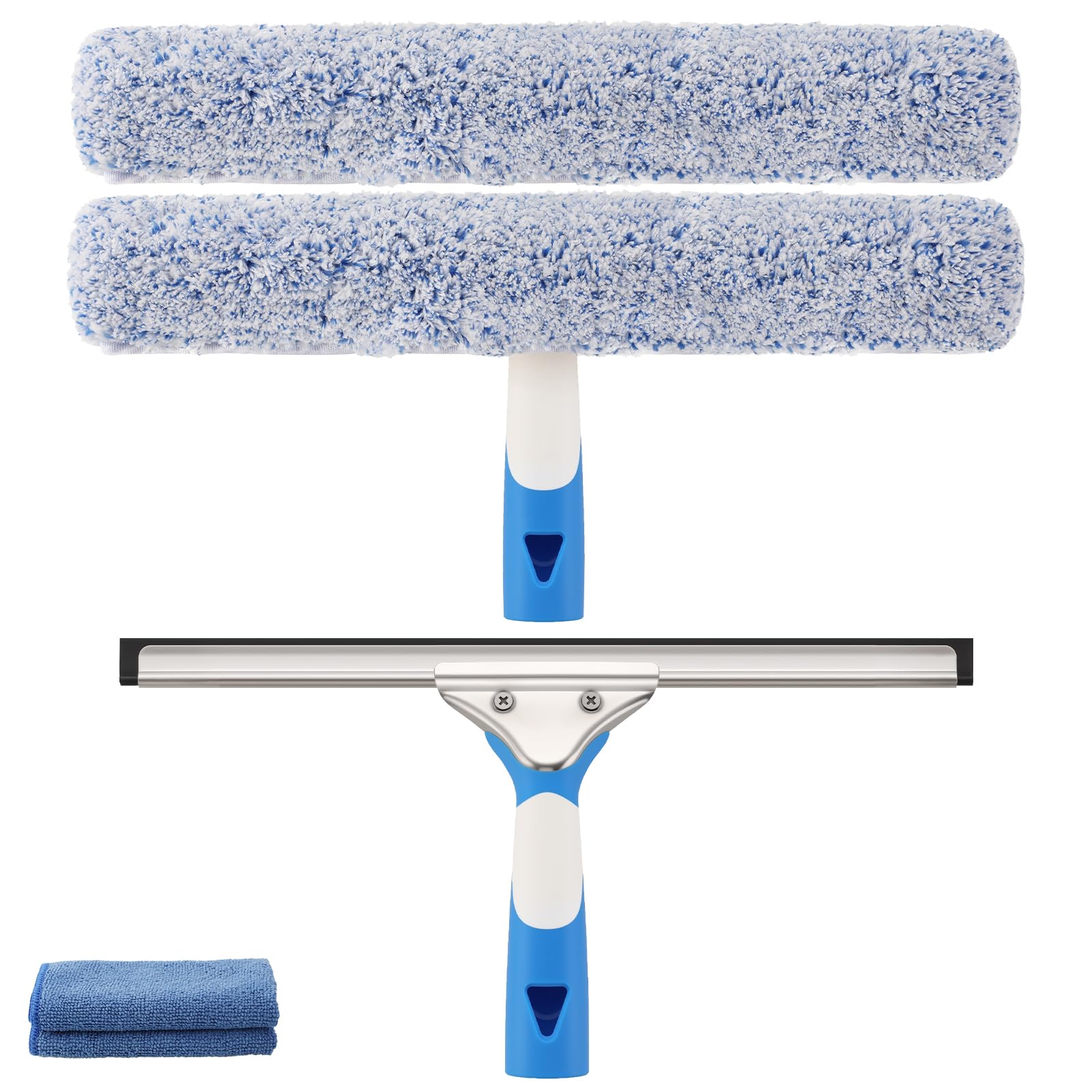 Mitclear Window Cleaning Kit 14IN Squeegee & Scrubber for Shower Glass Car