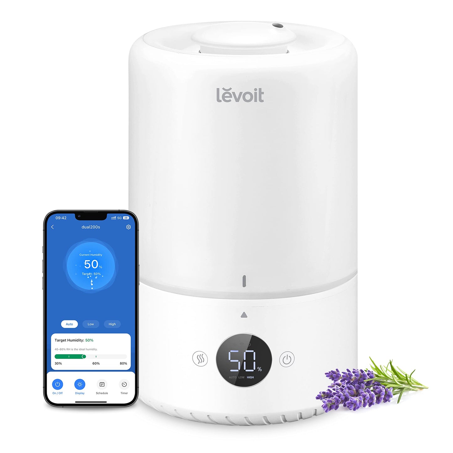 Levoit Smart Cool Mist Top Fill Humidifiers for Bedroom with Sensor, 3L