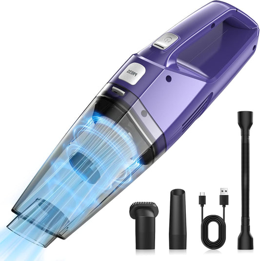 Handheld Vacuum Cordless – Car Vac Portable with 8KPA & Multi Accessories & Low Noise, Lightweight