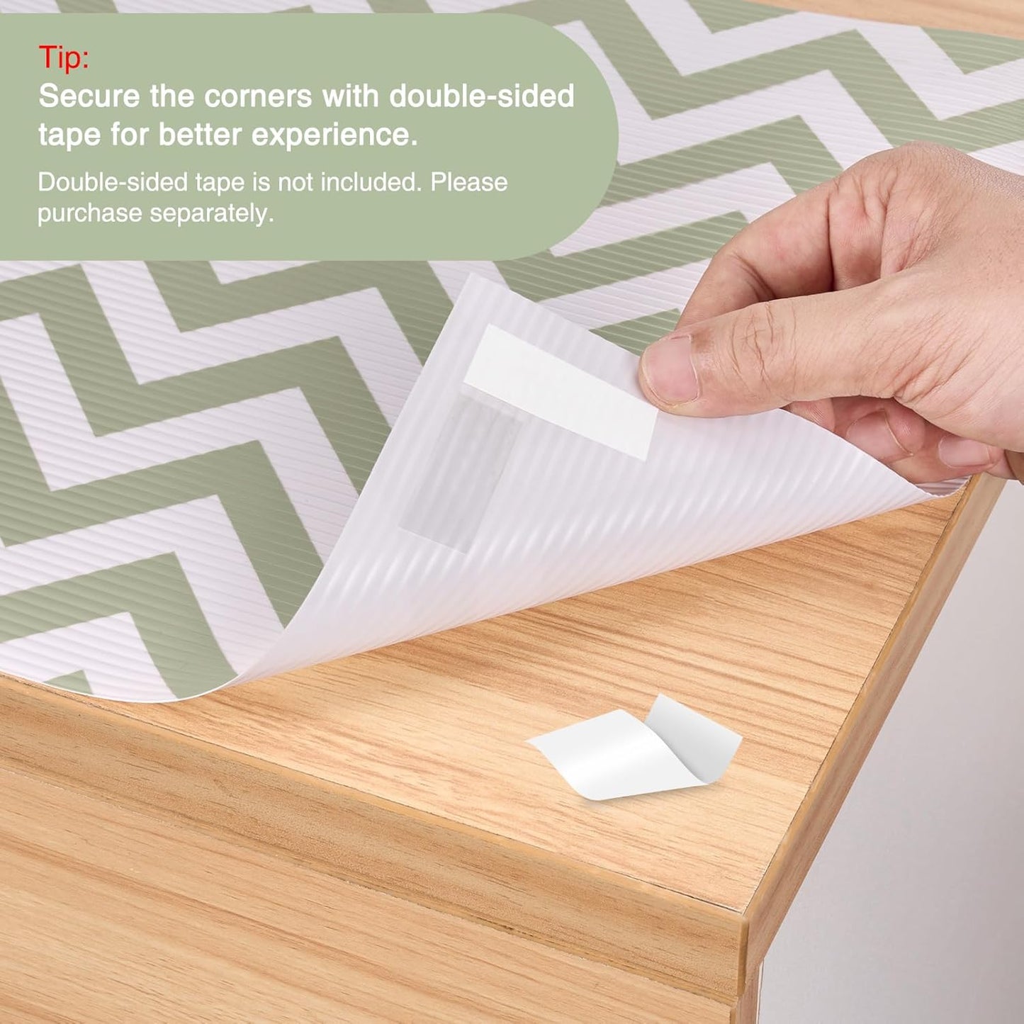 Glotoch Shelf Liner 12" x 20FT Non Adhesive Refrigerator, Kitchen, Drawer Liners, Waterproof and Durable Fridge Table Place Mats for Cupboard, Cabinet, Drawer Liner, Gray and White, Chevron