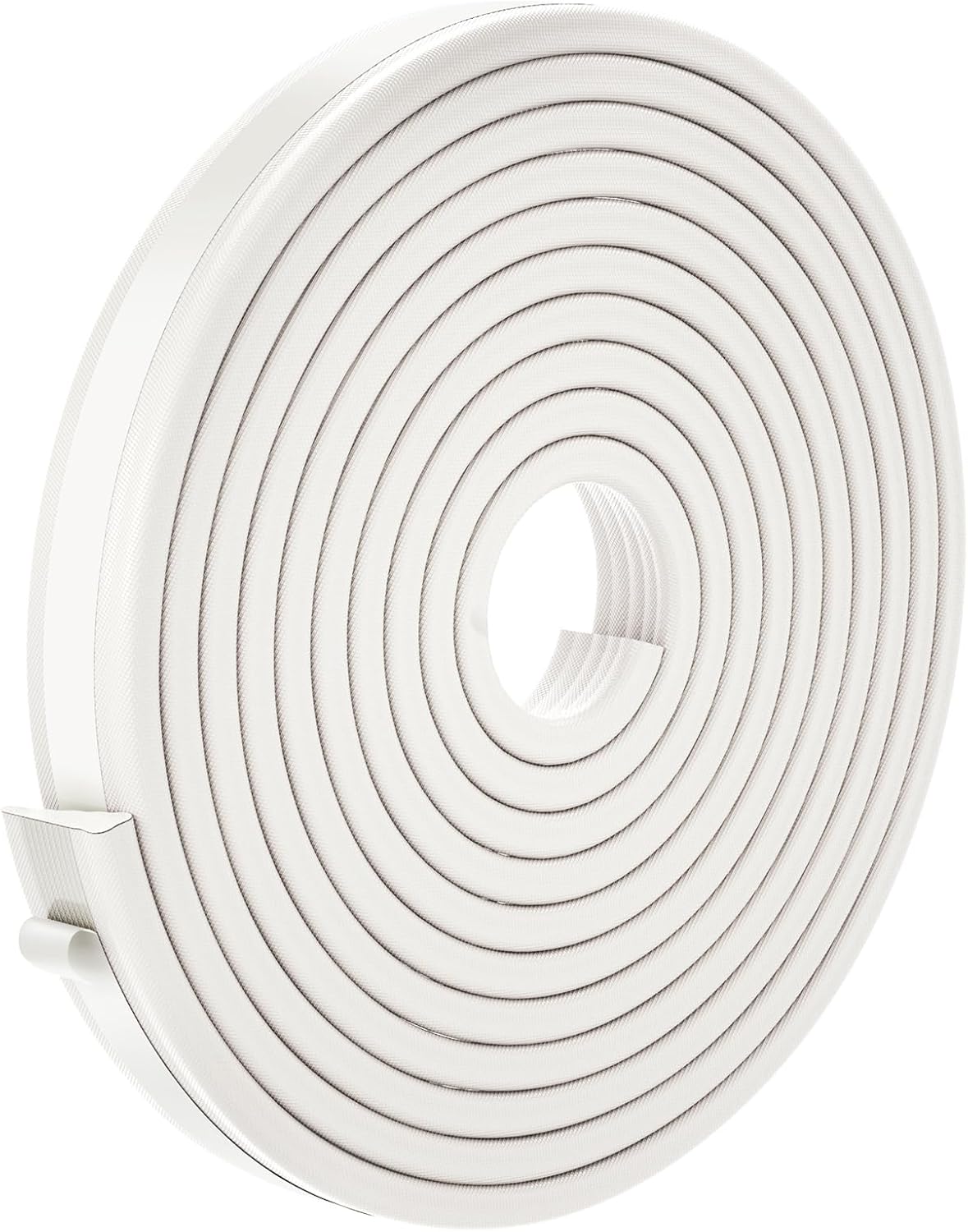 QDiShi 118" Wedge-Shape Weather Stripping Door Seal Weatherproof Foam Seals Self Adhesive Insulation Anti-Collision Strip Soundproofing Frame Insulation Tape Fits 0.13-0.31" Gaps(White)