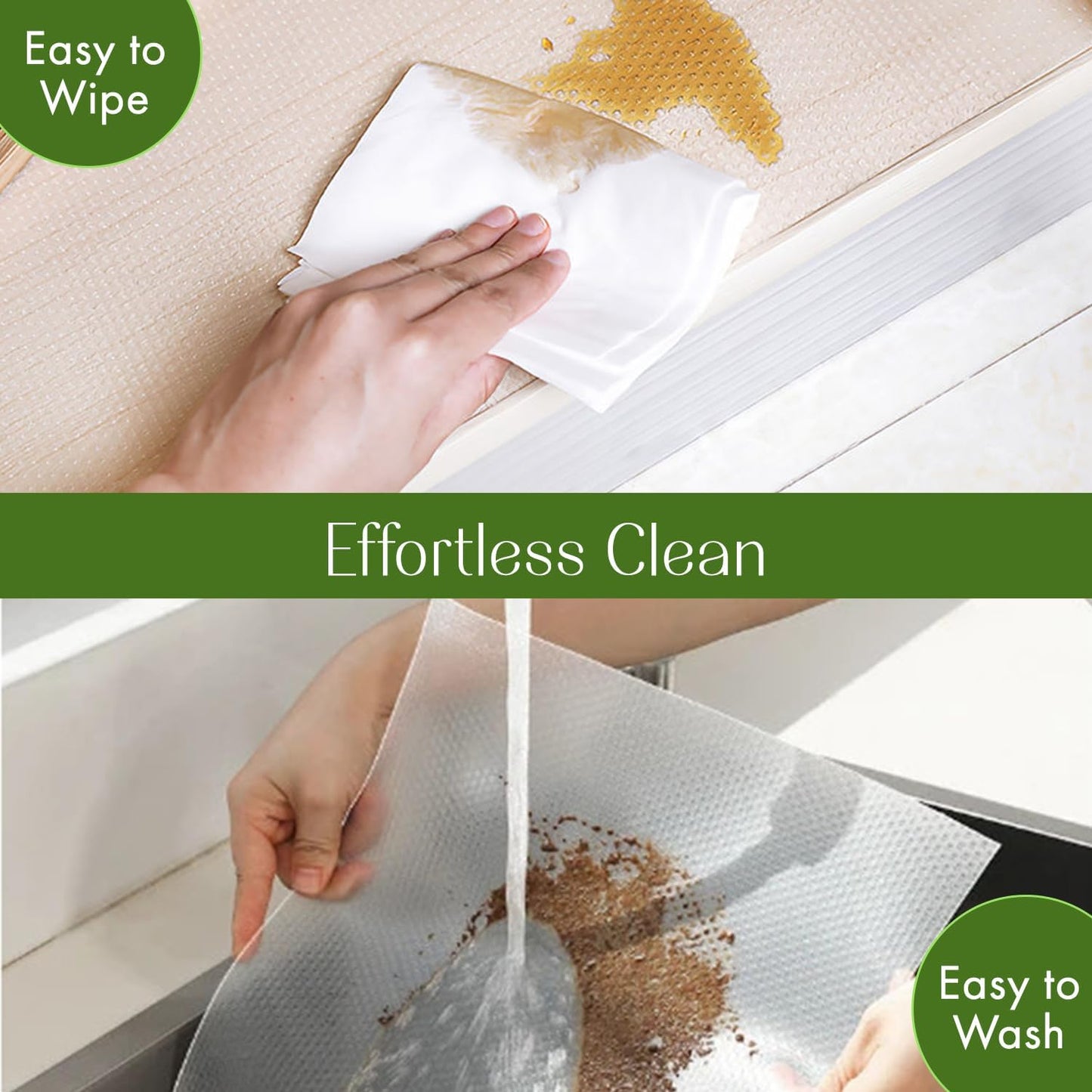 EVALAND 12" x 33 FT Non-Slip Shelf Liner, Non-Adhesive, BPA-Free, Waterproof Pantry Liner for Shelves, Easy to Cut, Oil-Proof Shelf Liners for Kitchen, Cabinets, Drawers, Refrigerator, Clear