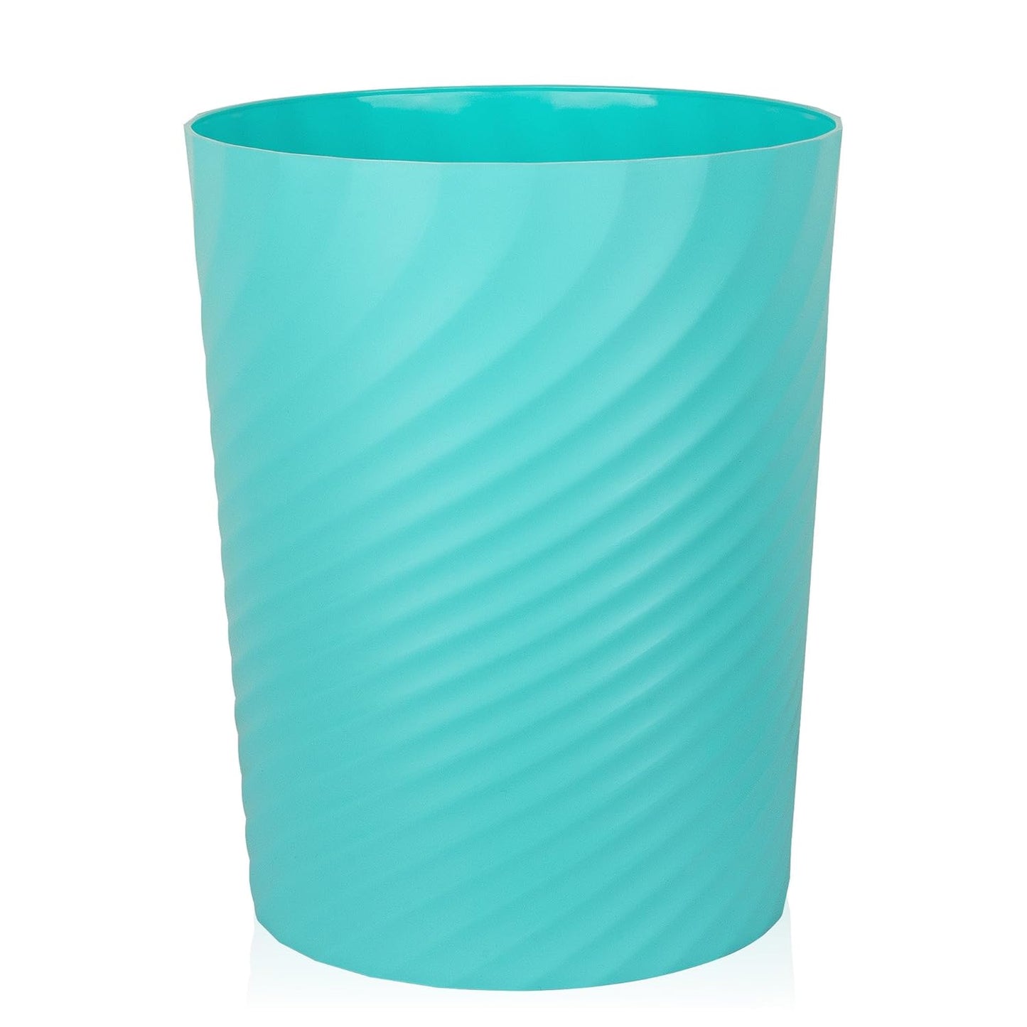 UUJOLY Plastic Small Trash Can Wastebasket, Garbage Container Basket for Bathrooms, Laundry Room, Kitchens, Offices, Kids Rooms, Dorms, (Light Blue, 1.8 Gallon)