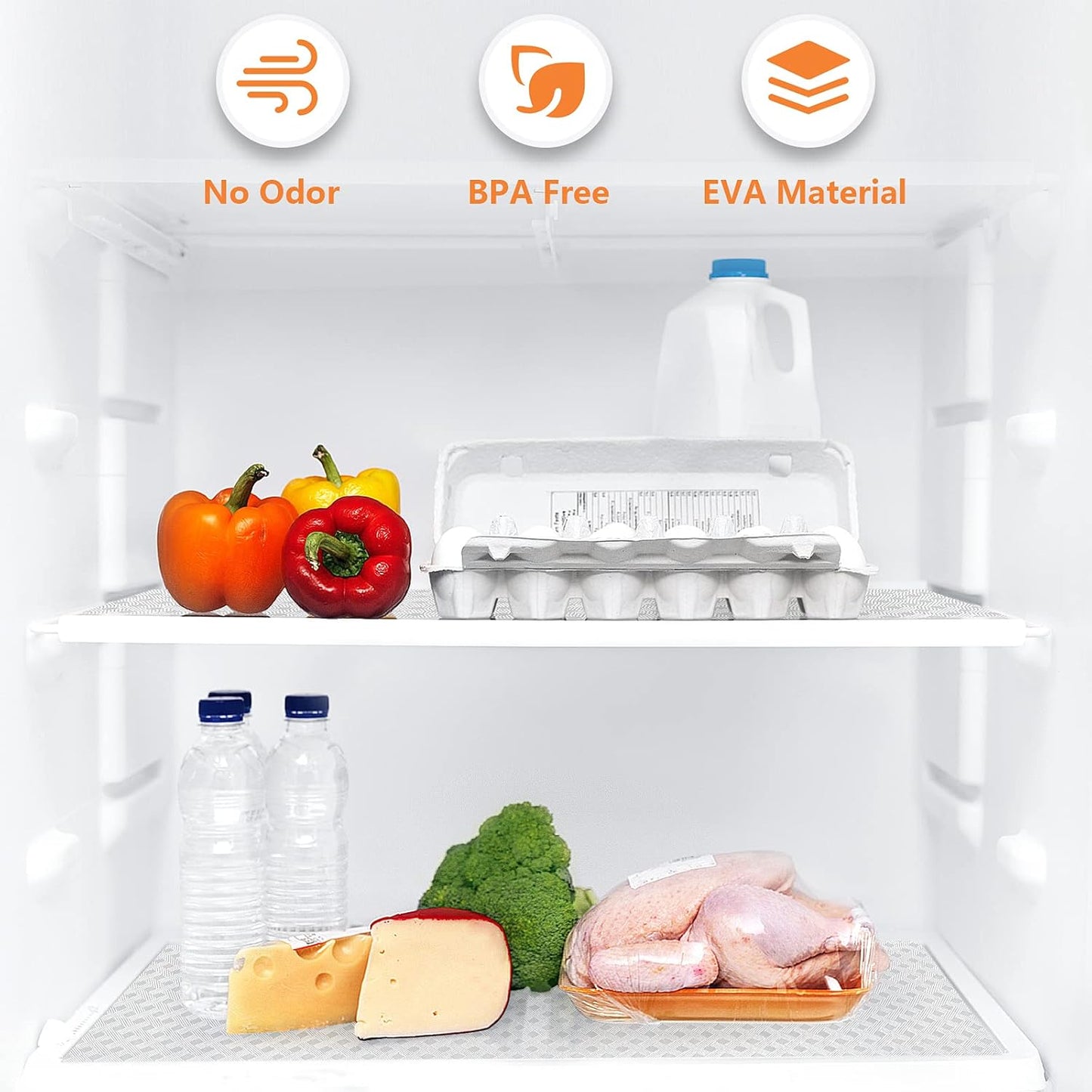 Shelf Liners for Kitchen Cabinets Refrigerator Liners Waterproof & Oil-Proof Kitchen Cupboard Liner Non-Slip Drawer Mats EVA Material Non Adhesive Fridge Liner for Shelves - Clear 11.8 x 236.2 Inch