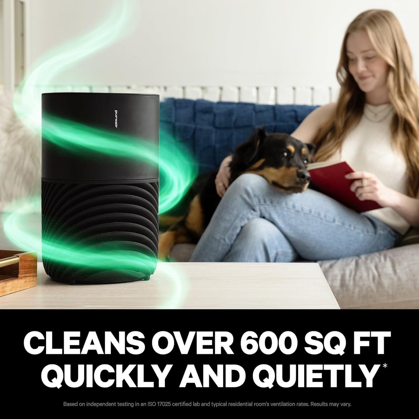 PuroAir 130i Smart Air Purifier for Home Large Rooms - Covers Up To 600 Sq Ft - Filters Up To 99.9% of Pollutants, Smoke, Pollen, Dust - Quiet Air Filter - Air Purifiers for Bedroom