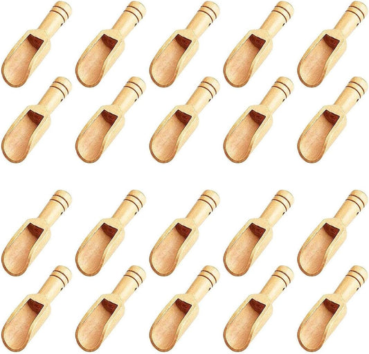 20pc Mini Wooden Spoons，Mini Bamboo Spoons for Bath Salts, tea scoop, Washing Powder spoon，wooden