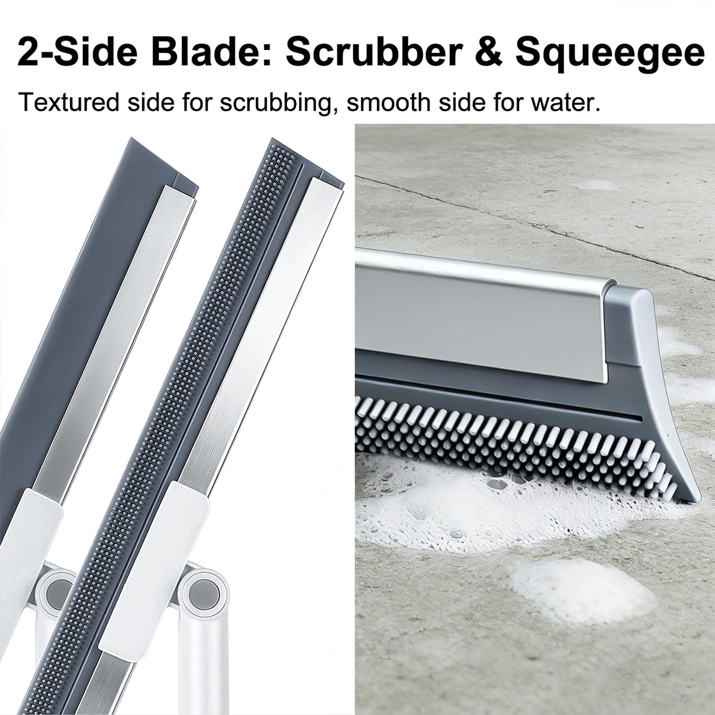 Purexa 19.7'' Large Floor Squeegee for Concrete Floor with 51''-58'' Telescoping Stainless Steel