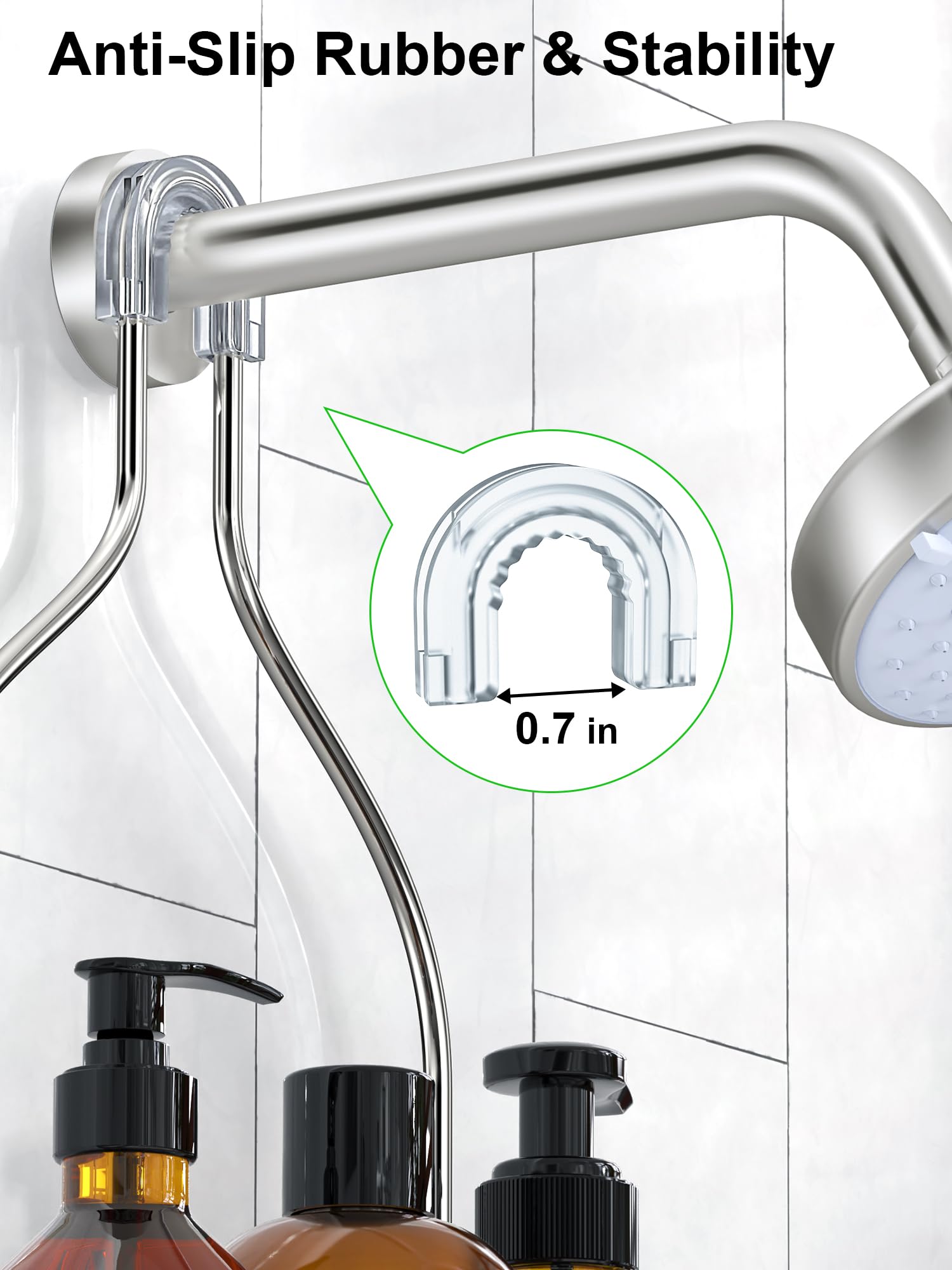 SMARTAKE Hanging Shower Head Caddy, Shower Shelf Organizer, Silver