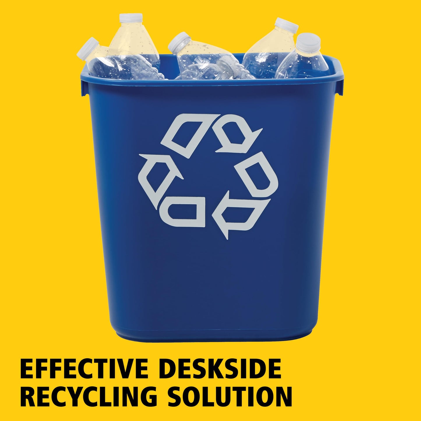 Rubbermaid Commercial Deskside Recycling Container, 3.25-Gallon/13-Quart, Blue Recycling Symbol