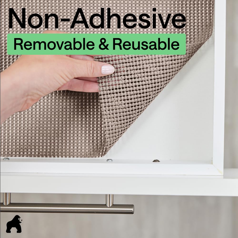 GORILLA GRIP powerGRIP Drawer Shelf and Cabinet Liner, Thick Strong Hold, Non-Adhesive Liners