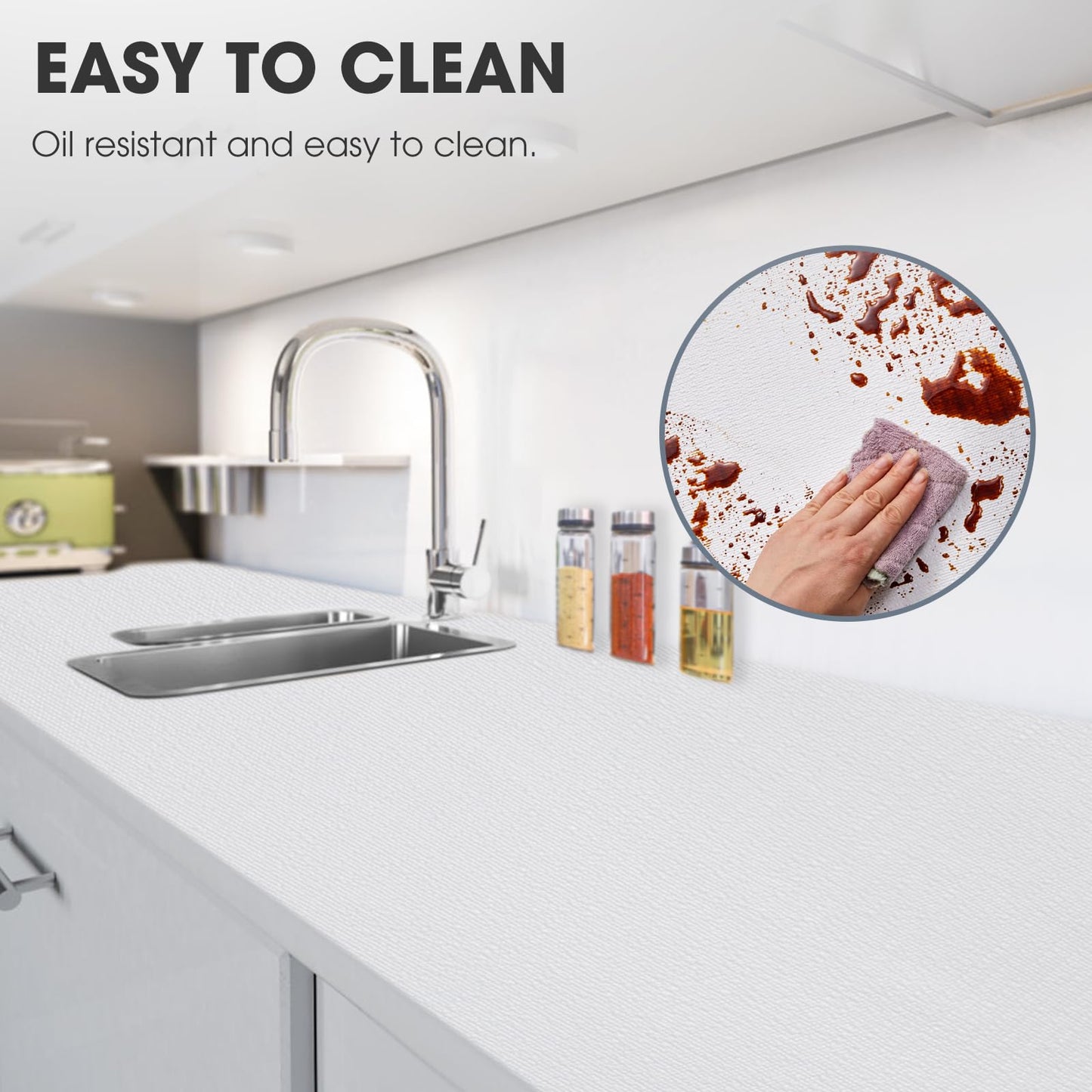 ALIUNI Drawer and Shelf Liner for Kitchen Cabinets, White, 12IN X 10FT