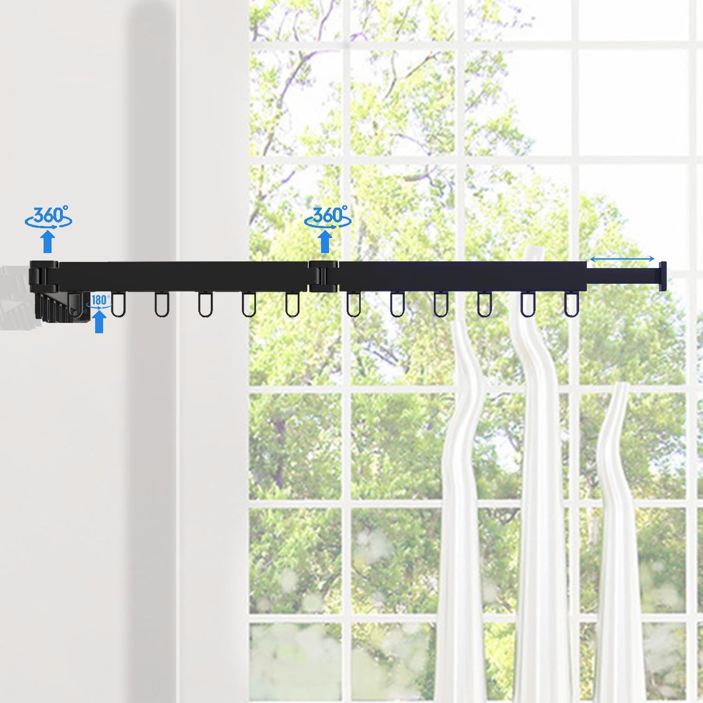 AIJALY Wall-Mounted Drying Rack for Laundry Room Organization, Sturdy Foldable and Removable Drying Rack for Laundry Room and Balcony