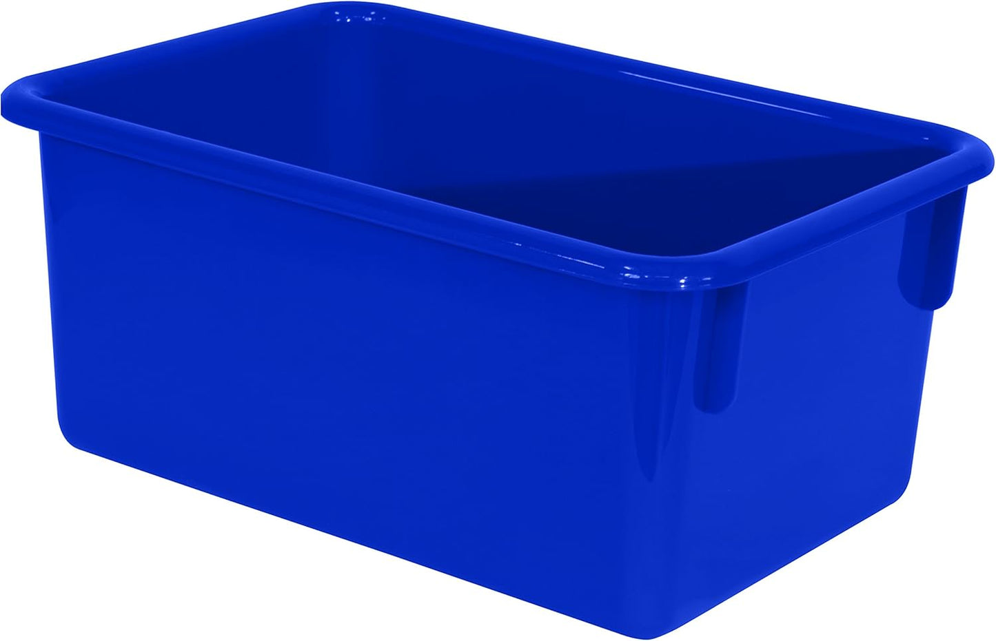 Wood Designs Cubby Storage Bin, Heavy Duty Plastic Containers for Kids Blue Cubby Tray Set of 10
