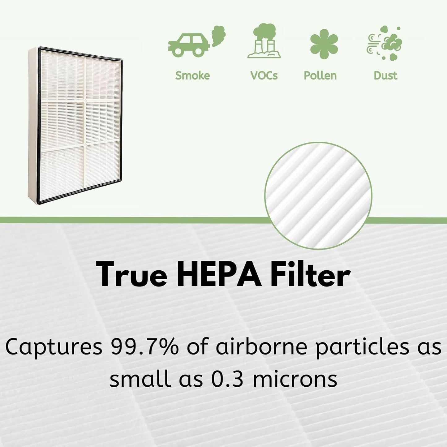 Nispira True HEPA Filter (Small) with 4 Pre-Carbon Filters Compatible with Whirlpool Whispure Air Purifier Models AP150, AP250, AP25030K, APR25530L, APR25130L; Compared to Part # 1183051 1183051K