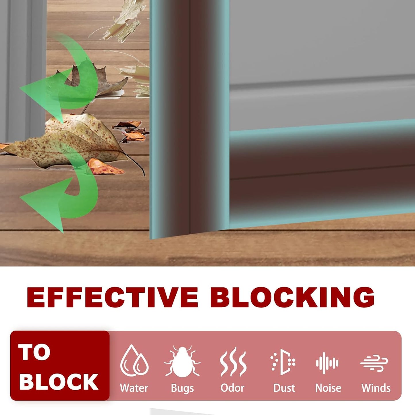 Weather Stripping Self Adhesive Door Draft Stopper Flexible Shower Door Bottom Seal Silicone Seal Strip for Sliding Glass Windows Side Gaps (Brown, 2 Inch Wide x 10 Feet Long)