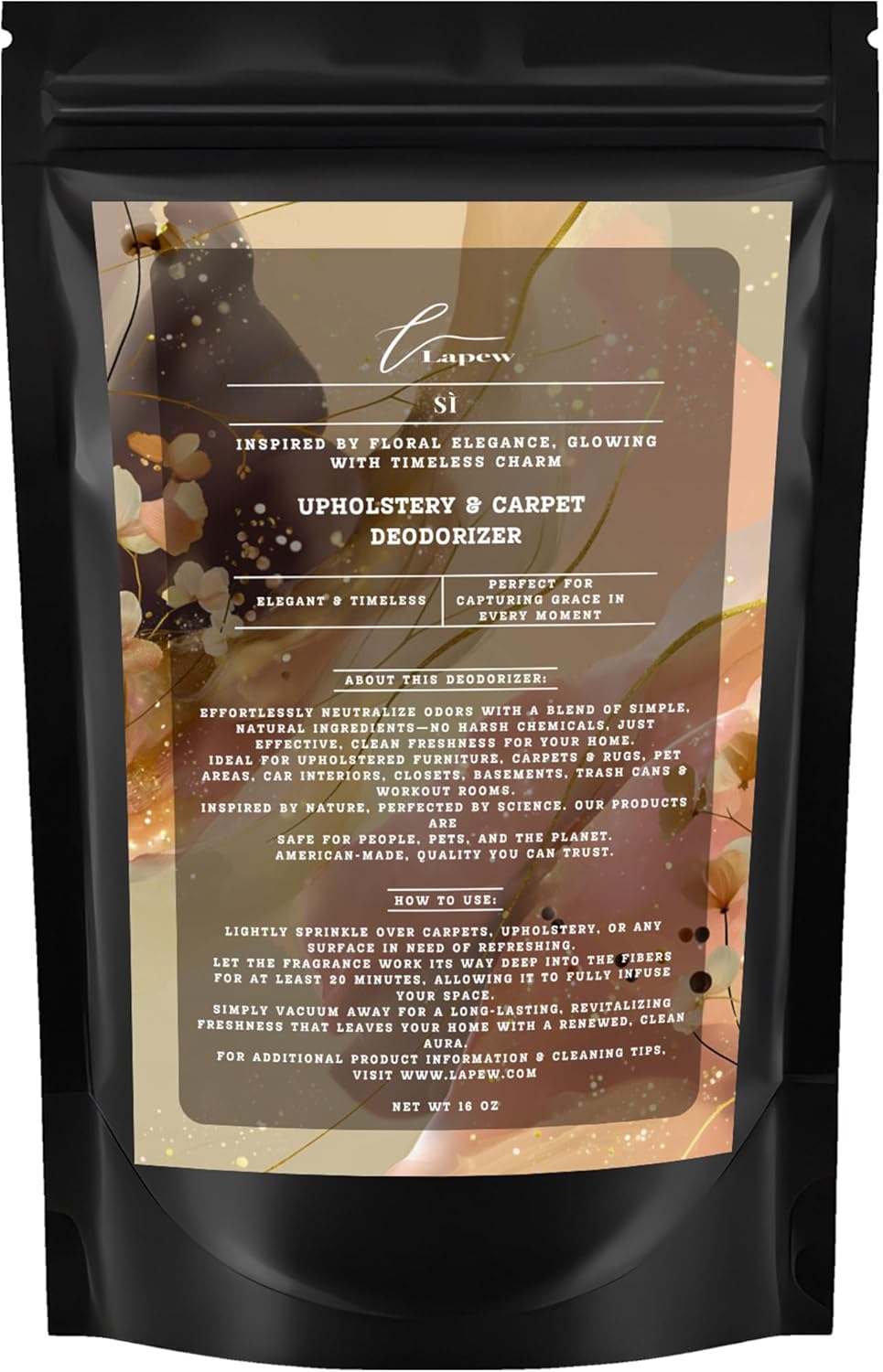 Sì Carpet Freshener Powder 16 oz | Powerful Odor Eliminator for Home | Upholstery Deodorizer | Carpet Deodorizer | Cat Litter Box | Sì Armani Fragrance