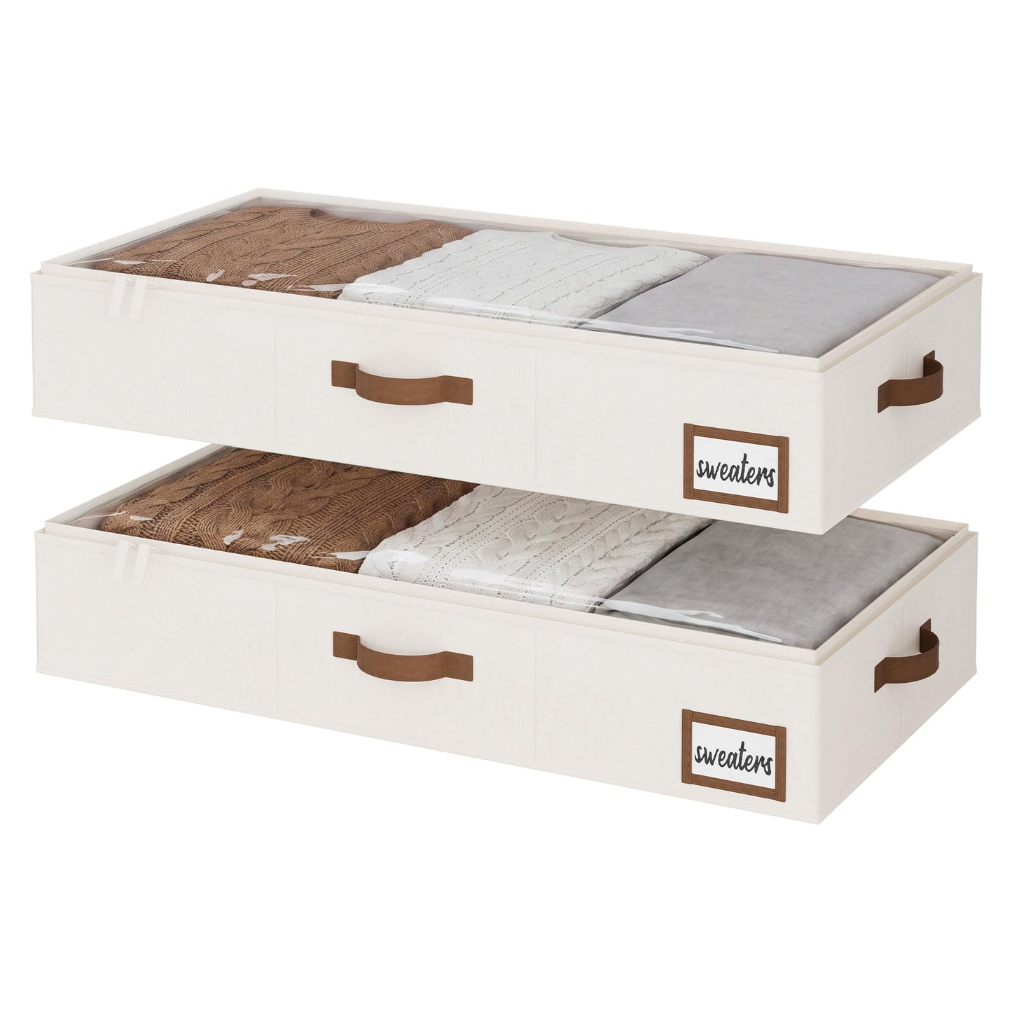 StorageWorks 6 Inch Low Profile Under Bed Storage Containers with Clear Lid