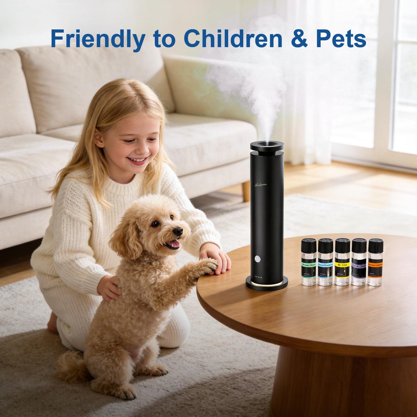 NoxLumina Waterless Diffuser Pro with 5 Scent Oils, Luxury Hotel-Class Essential Oil Diffuser