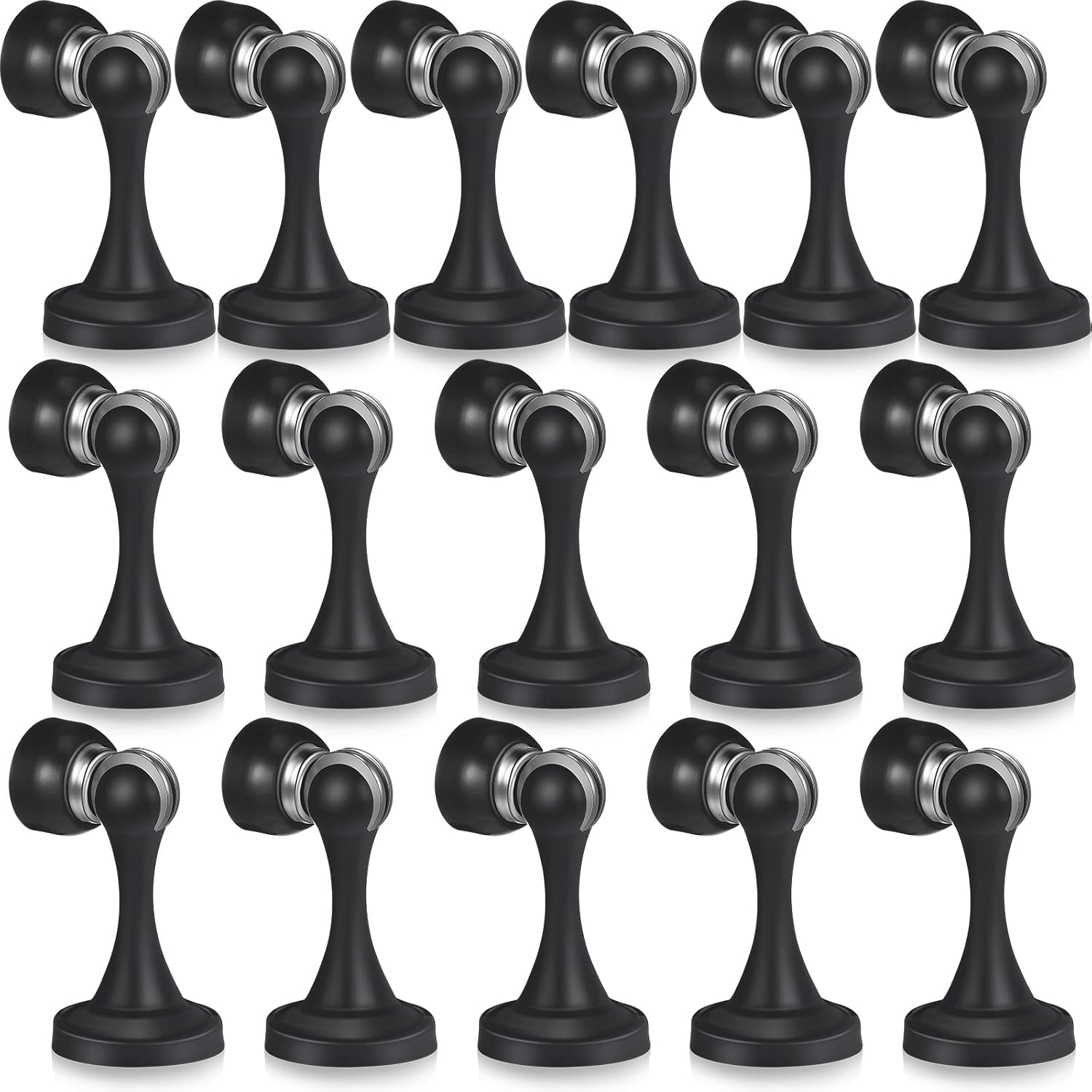 16 Pcs Magnetic Door Stoppers Stainless Steel Door Stops Magnetic Catch Holder with Screws for Wall