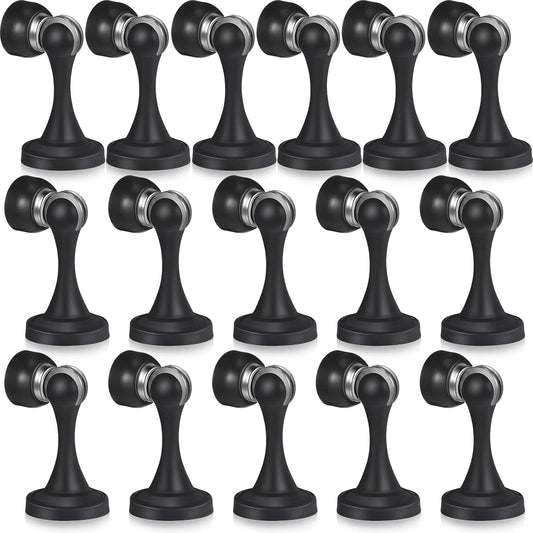 16 Pcs Magnetic Door Stoppers Stainless Steel Door Stops Magnetic Catch Holder with Screws for Wall