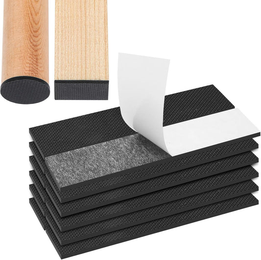 CHUNZEXI Non Slip Furniture Pads 12 PCS 4" x 1", Self Adhesive Rubber Grippers for Furniture Legs, Anti Skid Floor Protectors, Prevent Scratches & Sliding