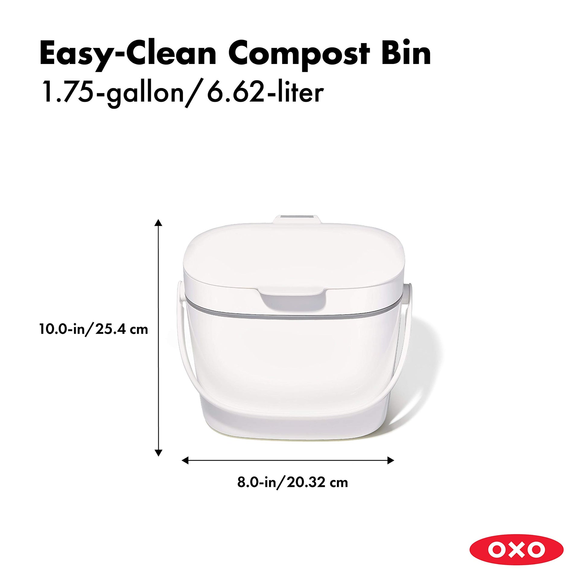 OXO Good Grips EASY-CLEAN COMPOST BIN - WHITE - 1.75 GAL/6.62 L