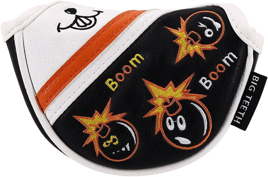 BIG TEETH Putter Cover Mallet Putter Cover Half Mallet Small Golf Headcover, Mini Club Head