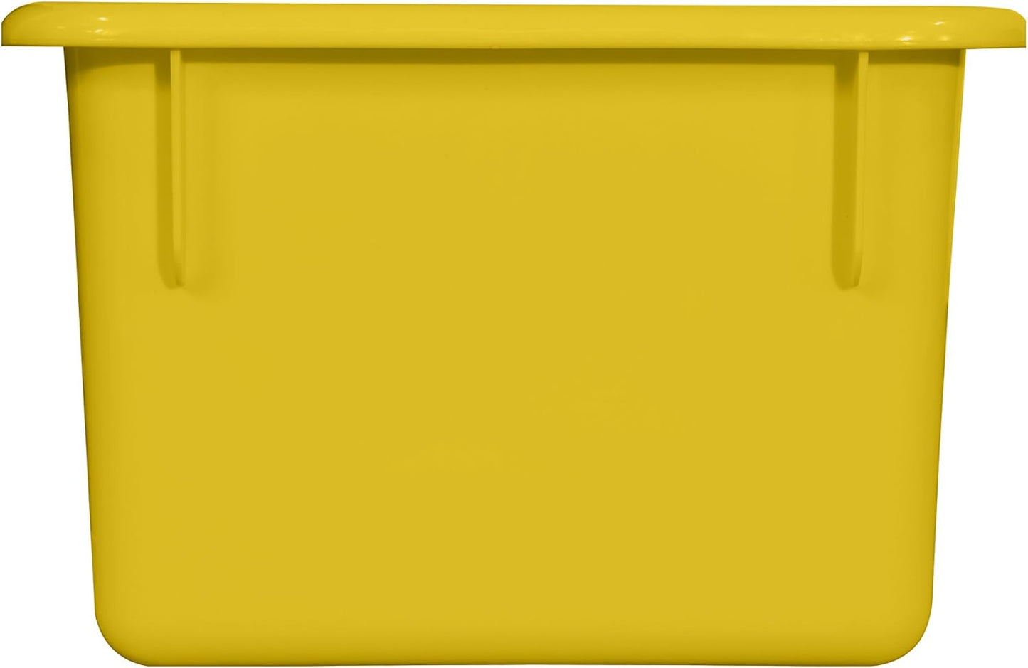 Wood Designs Cubby Storage Bin, Heavy Duty Plastic Containers for Kids Yellow Cubby Tray Set of 12