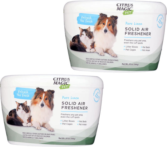Citrus Magic Pet Odor Absorbing Solid Air Freshener, Pure Linen, 20-Ounce, Pack of 2