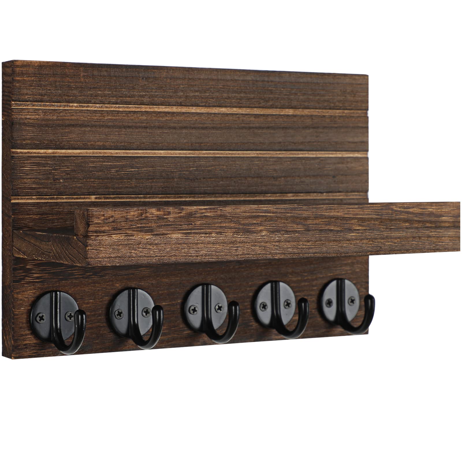 Lwenki Key Holder for Wall, Decorative Key and Mail Holder with Shelf Has Large Key Hooks for Bags