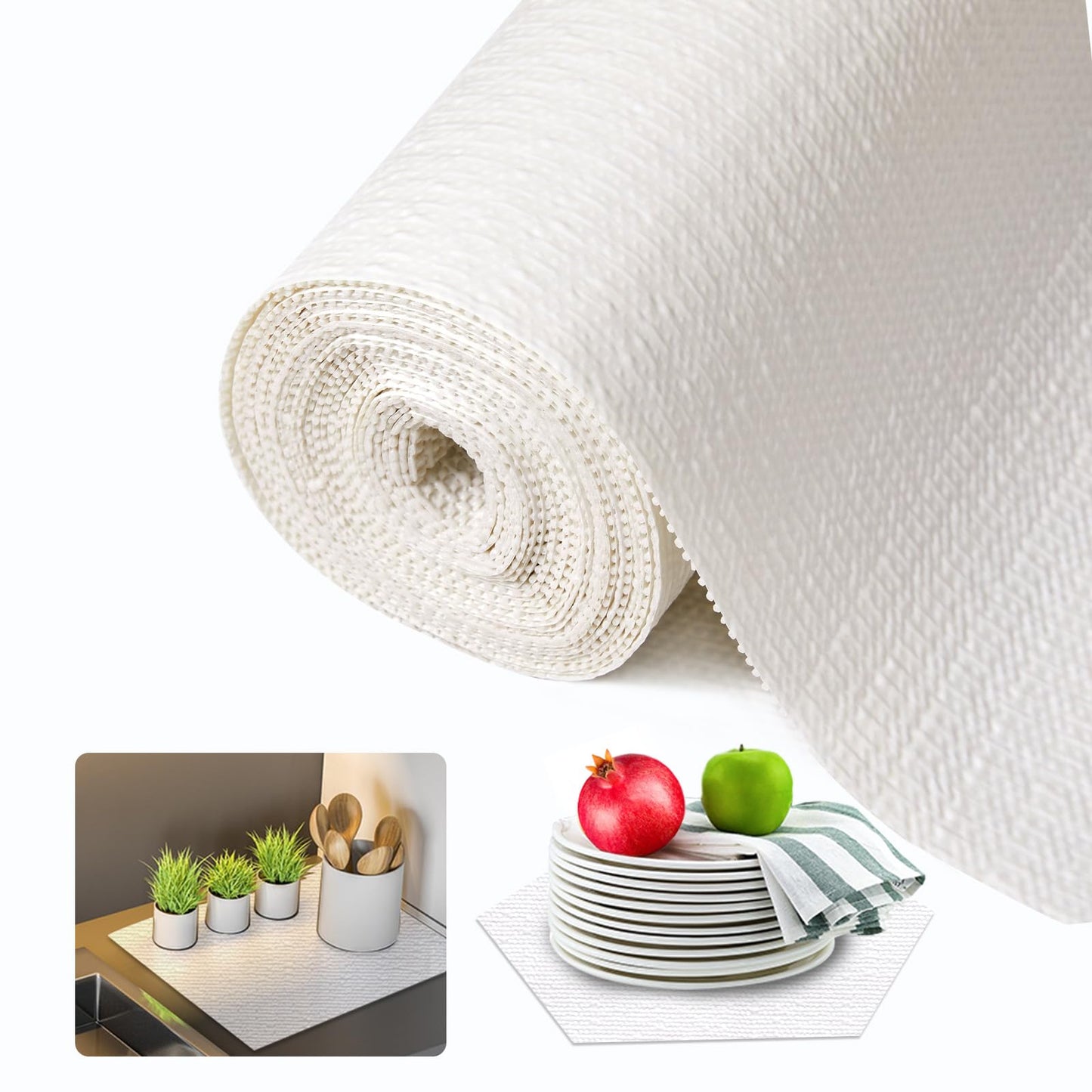 Beautysaid Shelf and Drawer Liner for Kitchen Cabinet Non Adhesive Non Slip