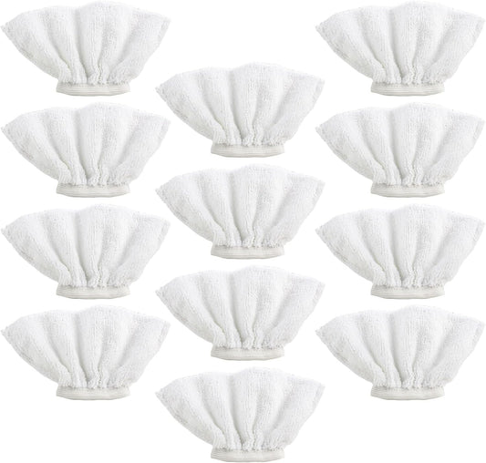 12 Pack Handheld Steam Cleaner Pads Replacement Bissell Steam Shot, Dupray, Comforday, PurSteam, Wagner, Spraytech, McCulloch Handheld Steam Cleaner Fabric Attachment, Universal Washable Steam Mop