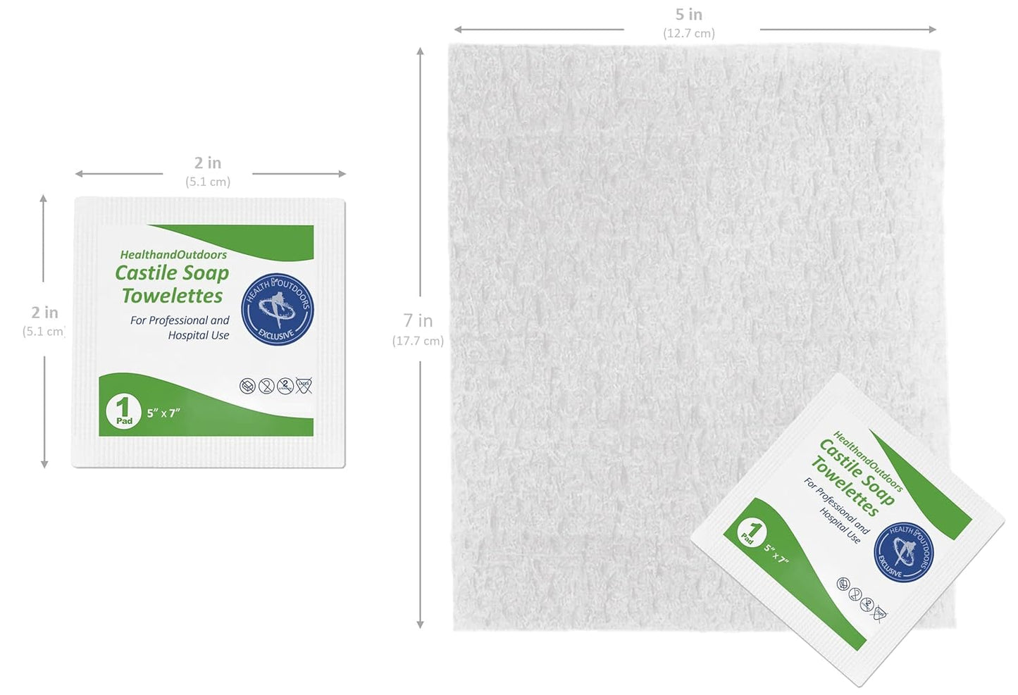 HAO Castile Soap Cleansing Towelettes 125 Count Refreshing Scented Wipes White 125 Count (Pack of 1) HAO-CST-125