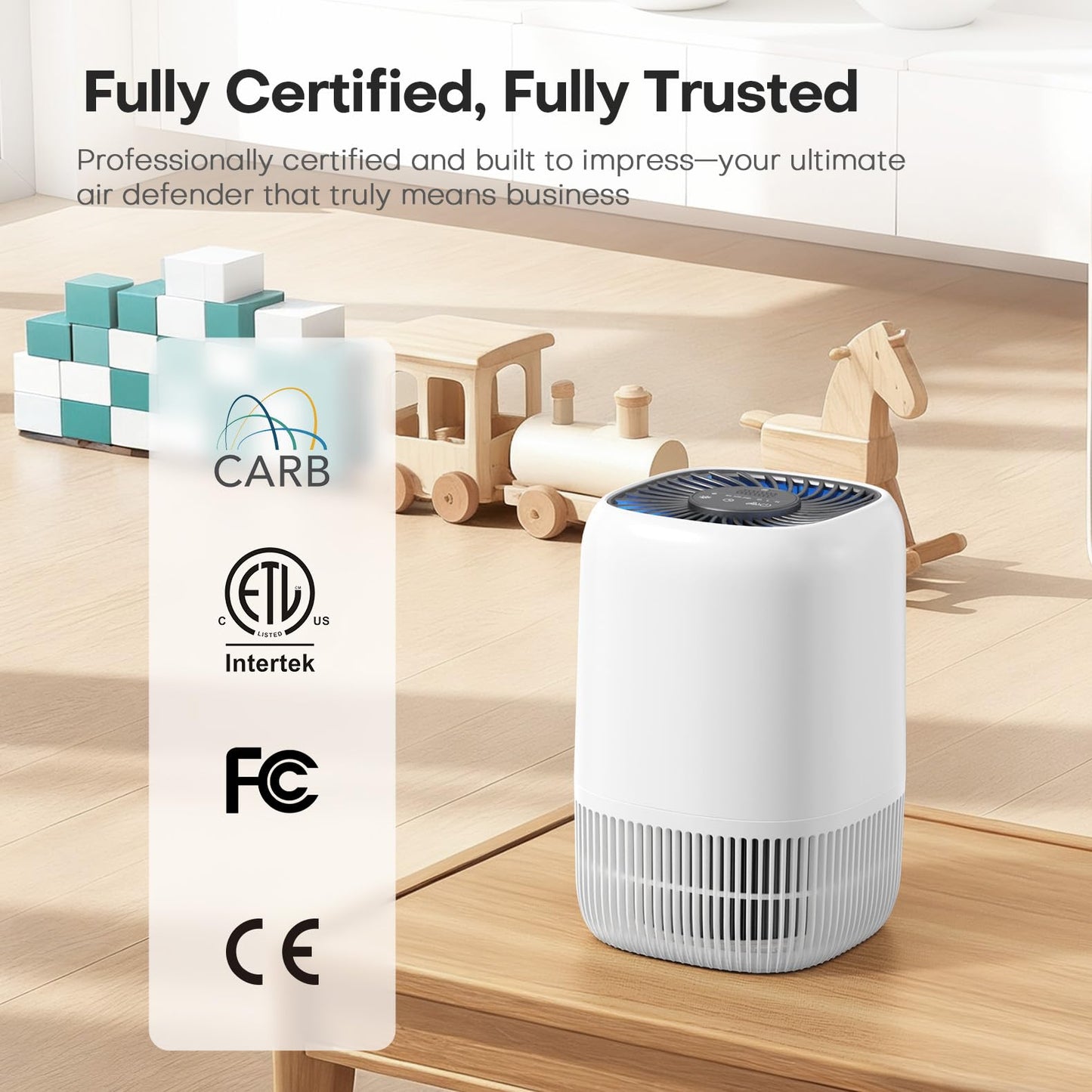 VOOPNU Air Purifiers for Home, High Efficiency Filter Up to 1076 Ft², White