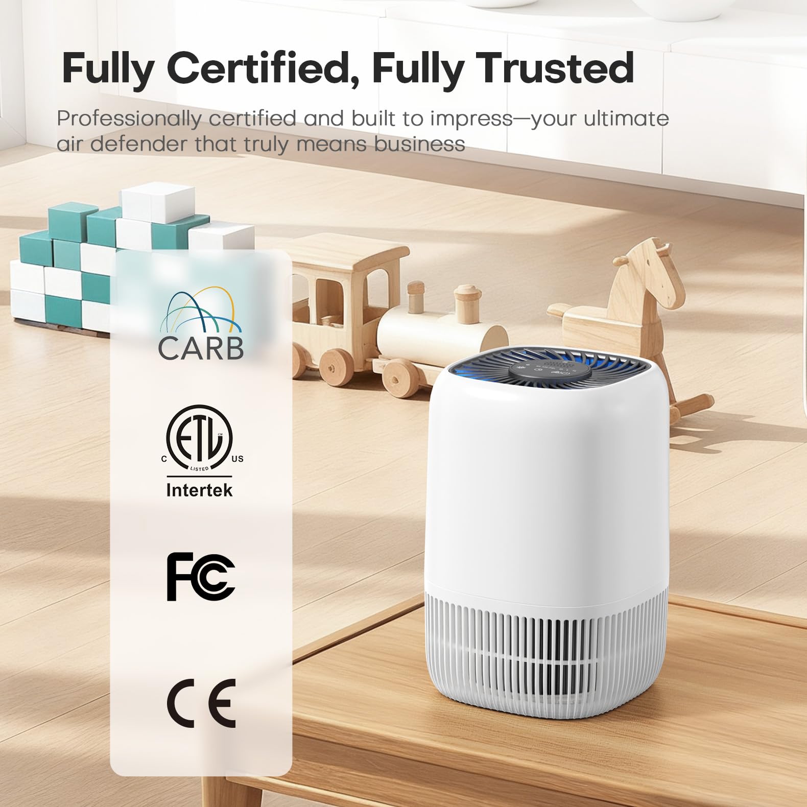 VOOPNU Air Purifiers for Home, High Efficiency Filter Up to 1076 Ft², White