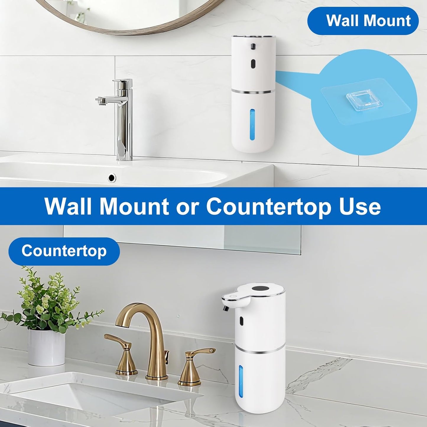 Automatic Liquid Soap Dispenser Touchless, USB-C Rechargeable Hand Soap Dispenser 12.8oz/380ml, 6-Level Adjustable Smart Soap Dispensers Wall Mounted for Bathroom and Kitchen Dish Soap