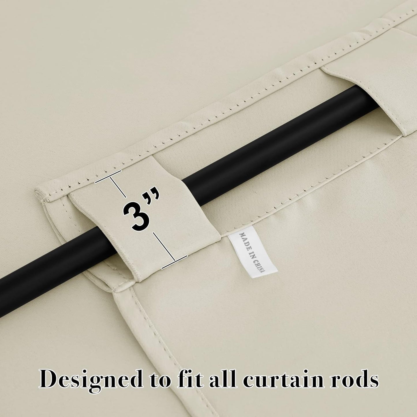 RYB HOME Blackout Curtains for Living Room, Back Tab & Rod Pocket Top Insulating Window Decor for Bedroom Dining Classroom Home Office, W 62 x L 72, Beige, 2 Panels