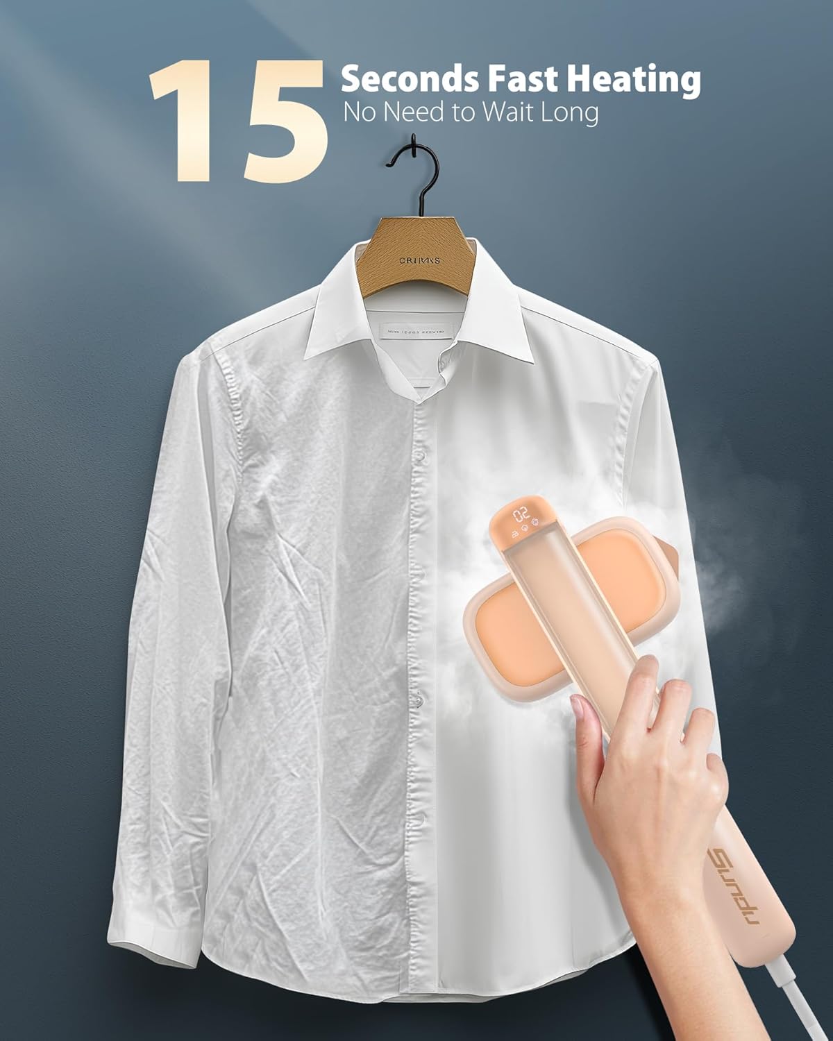 Smart Steam irons Handheld Steamer for Clothes – Global Voltage Adaptation, Palm-Sized & Lightweight (0.8lb), Dual Steam Modes, Easy Wrinkle Remover, Auto Shut-Off, for Travel & Home