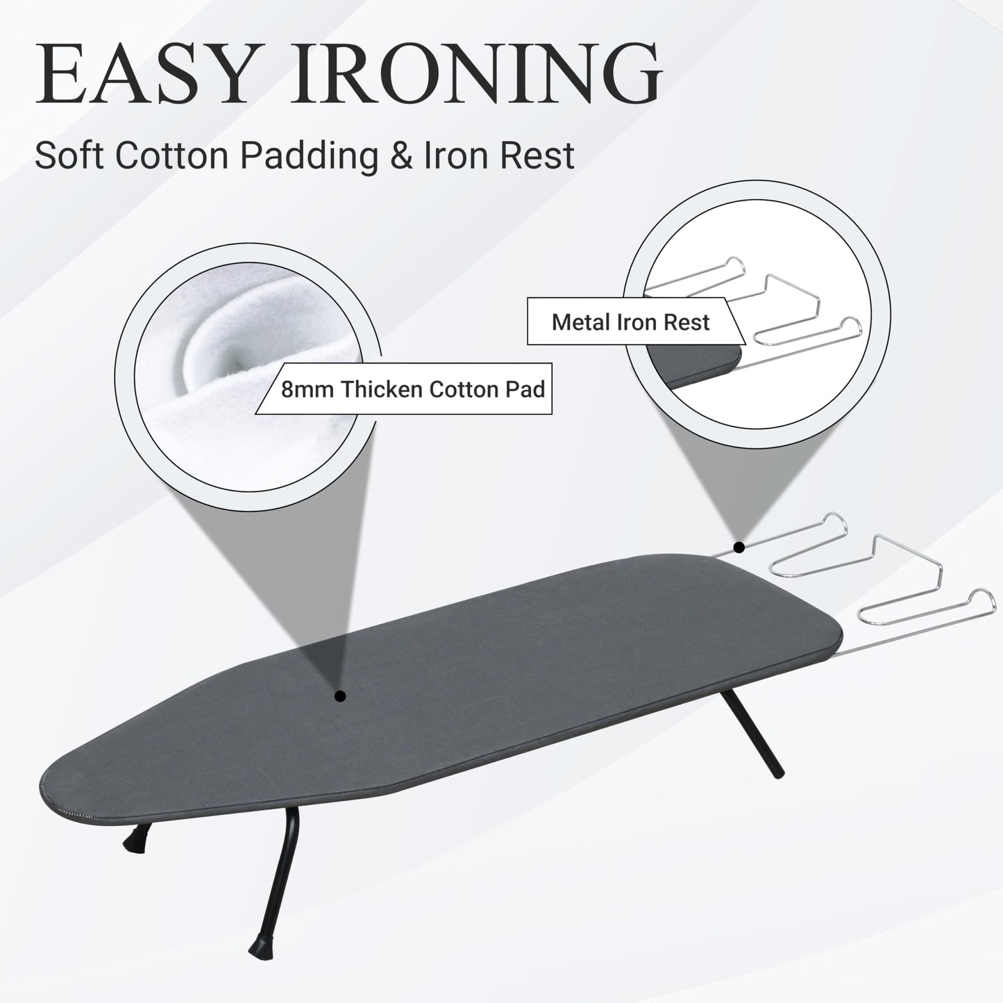 ZOES HOMEWARE Metal Mesh Panel Tabletop Ironing Board | Foldable Iron Board | Heavy Duty Small Iron