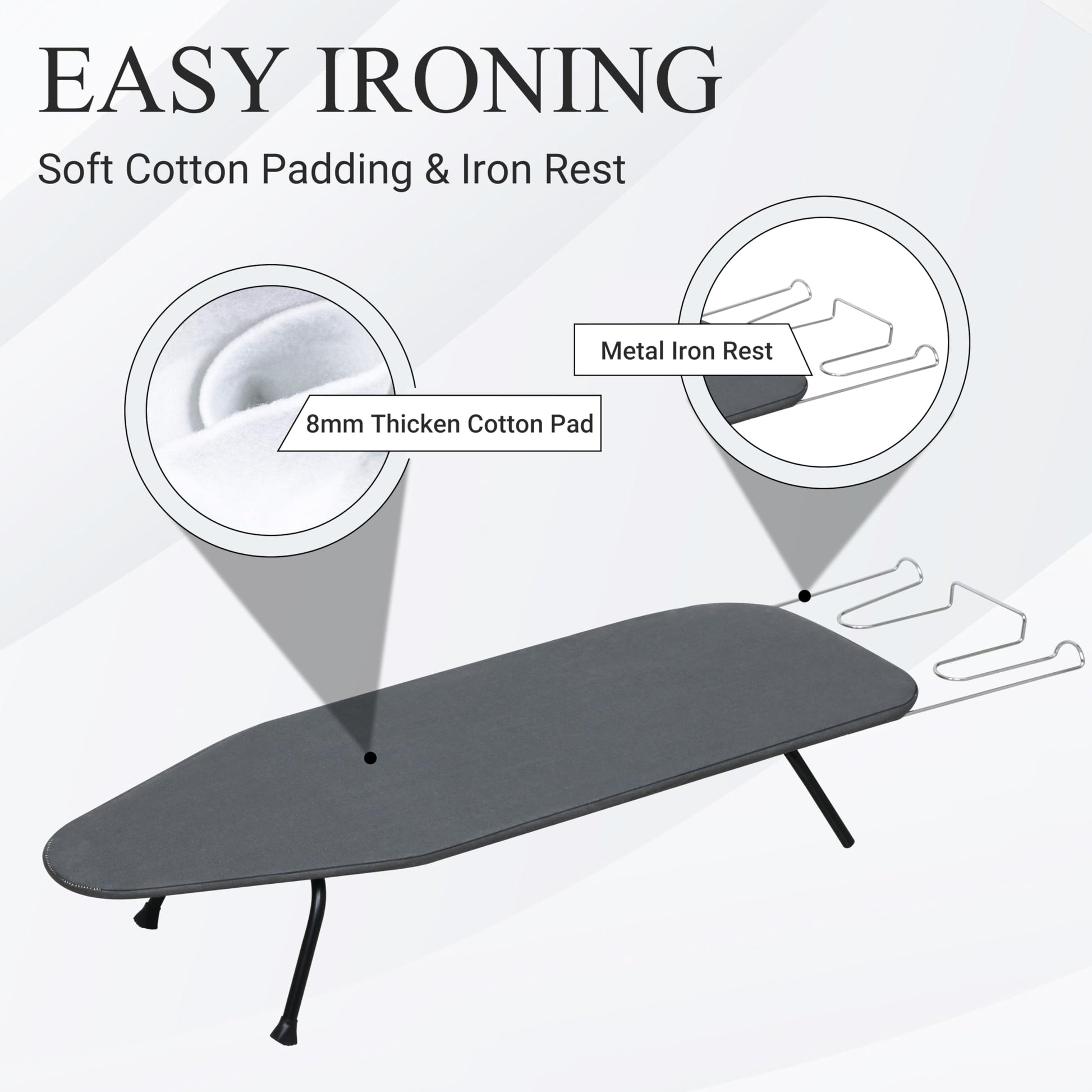 ZOES HOMEWARE Metal Mesh Panel Tabletop Ironing Board | Foldable Iron Board | Heavy Duty Small Iron