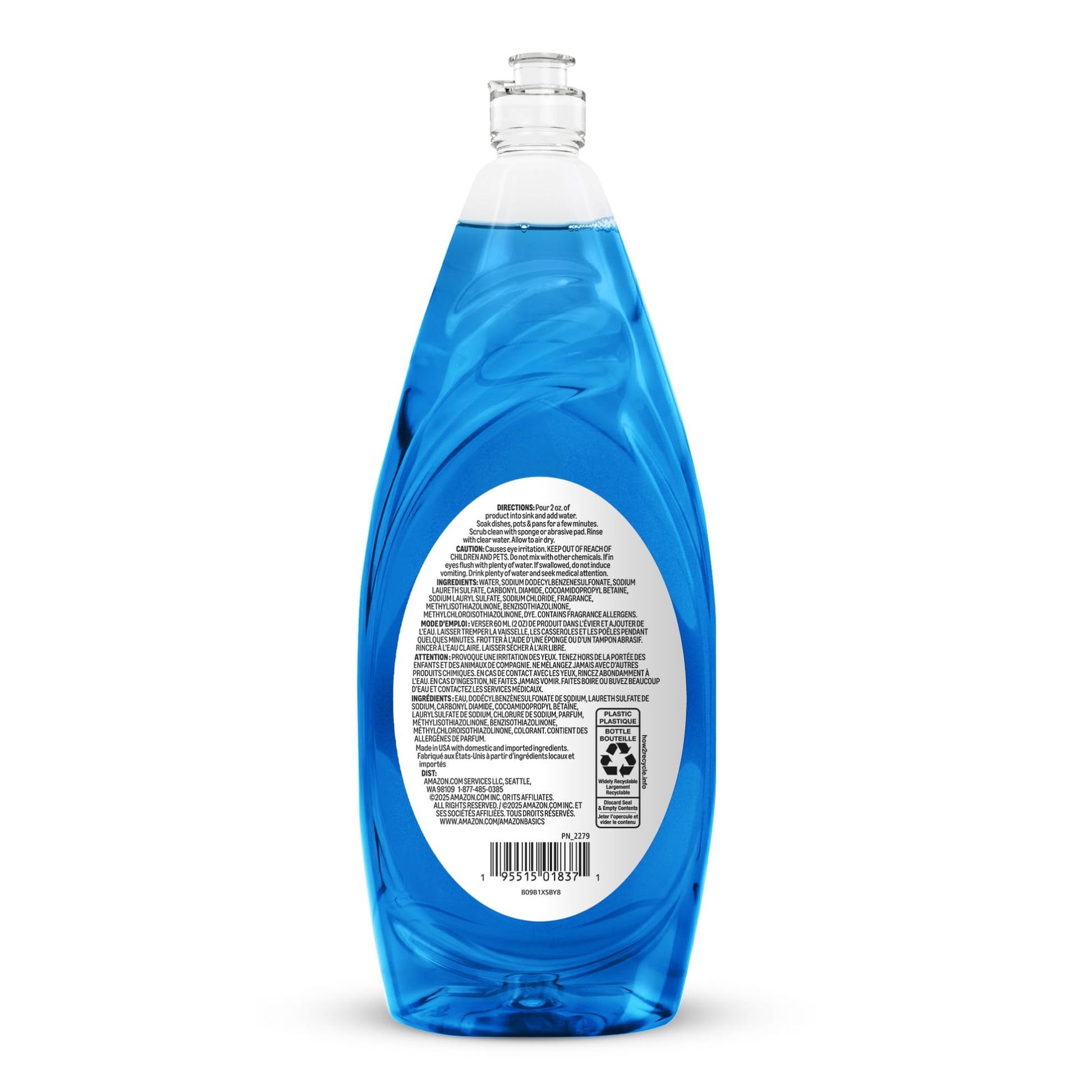 Amazon Basics Dish Soap, Fresh Scent, 50 fl oz, Pack of 1, Packaging May Vary