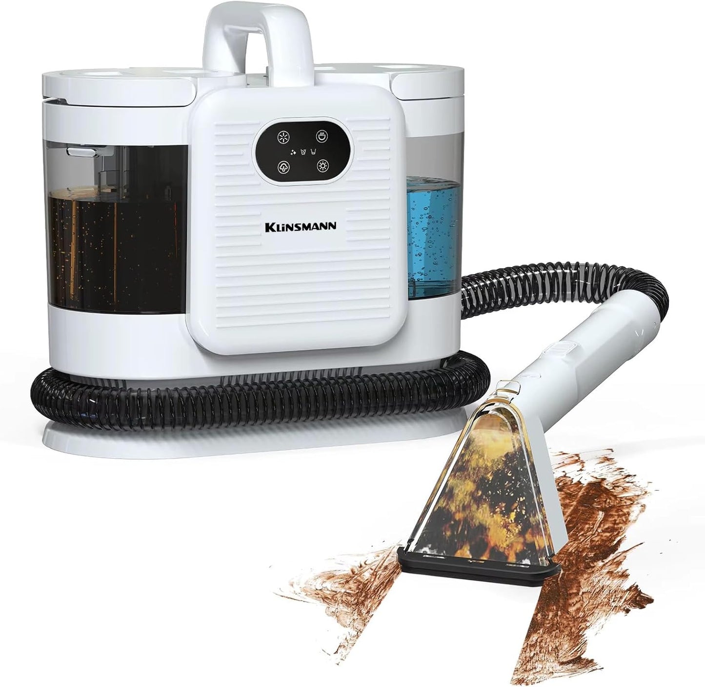 Portable Carpet and Upholstery Cleaner Machine, Deep Cleaning Carpet Shampooer and Multi-Stain Spot Cleaner for Pets, Sofa, Couch, Rug, Car Seat, Stairs & Furniture(White)