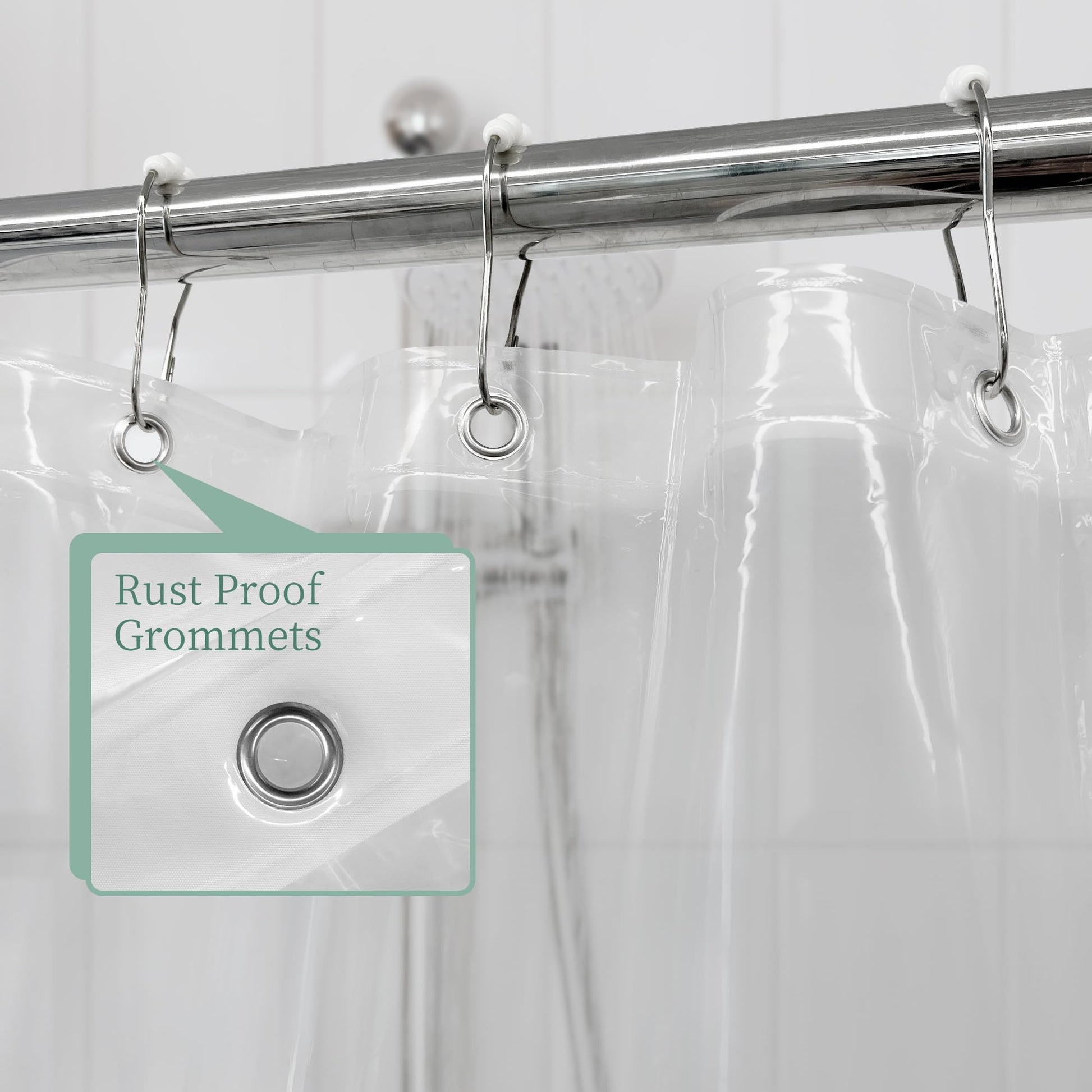 Mrs Awesome Clear Shower Curtain Liner with 3 Magnets, 72x72